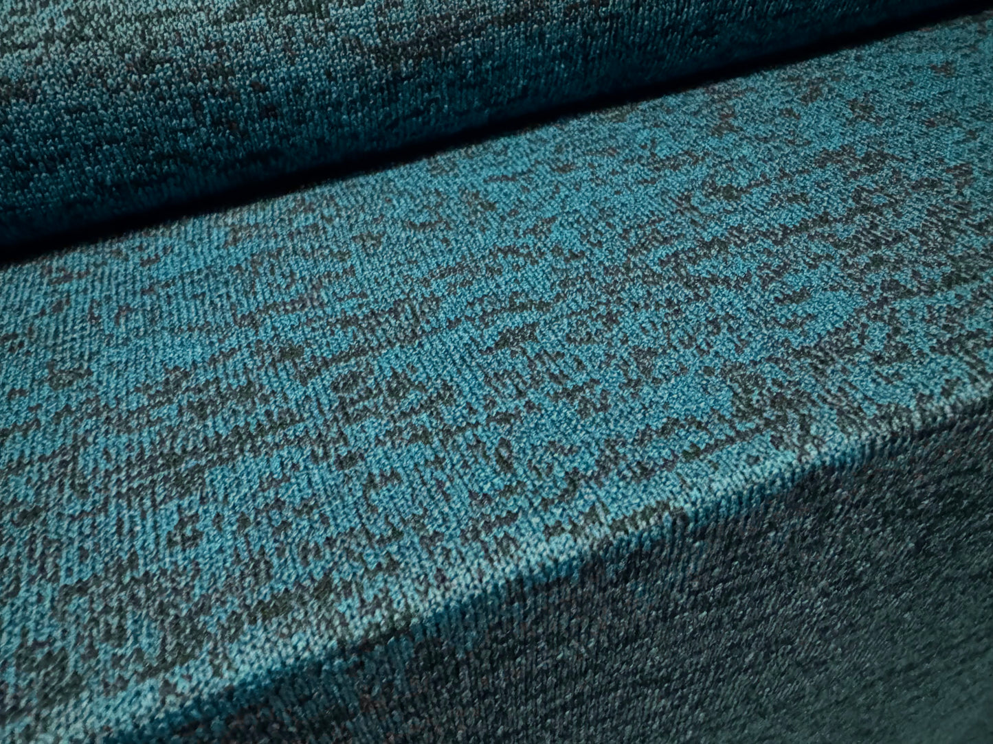 Melange slub double jersey fabric with Terry back, per metre - teal