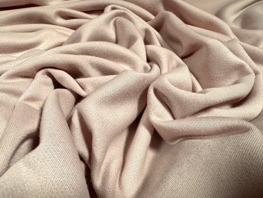 French Terry loopback sweatshirt fabric, per metre - plain - skin tone