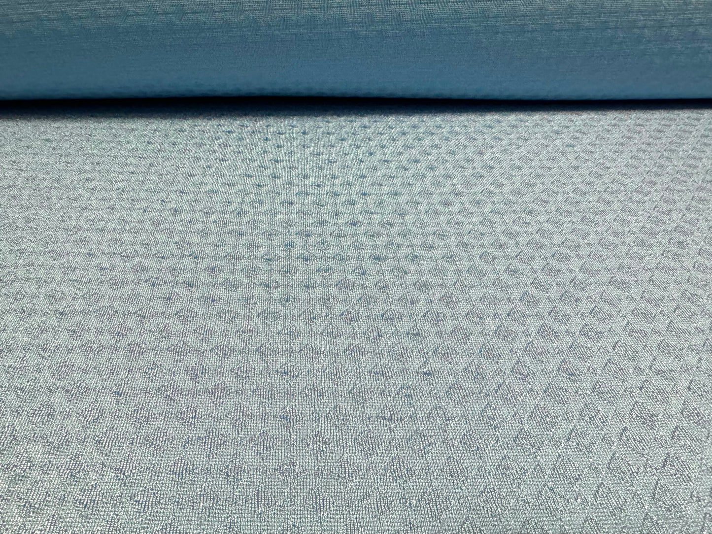 Stretch spandex jersey fabric, per metre - diamond jacquard - sky blue