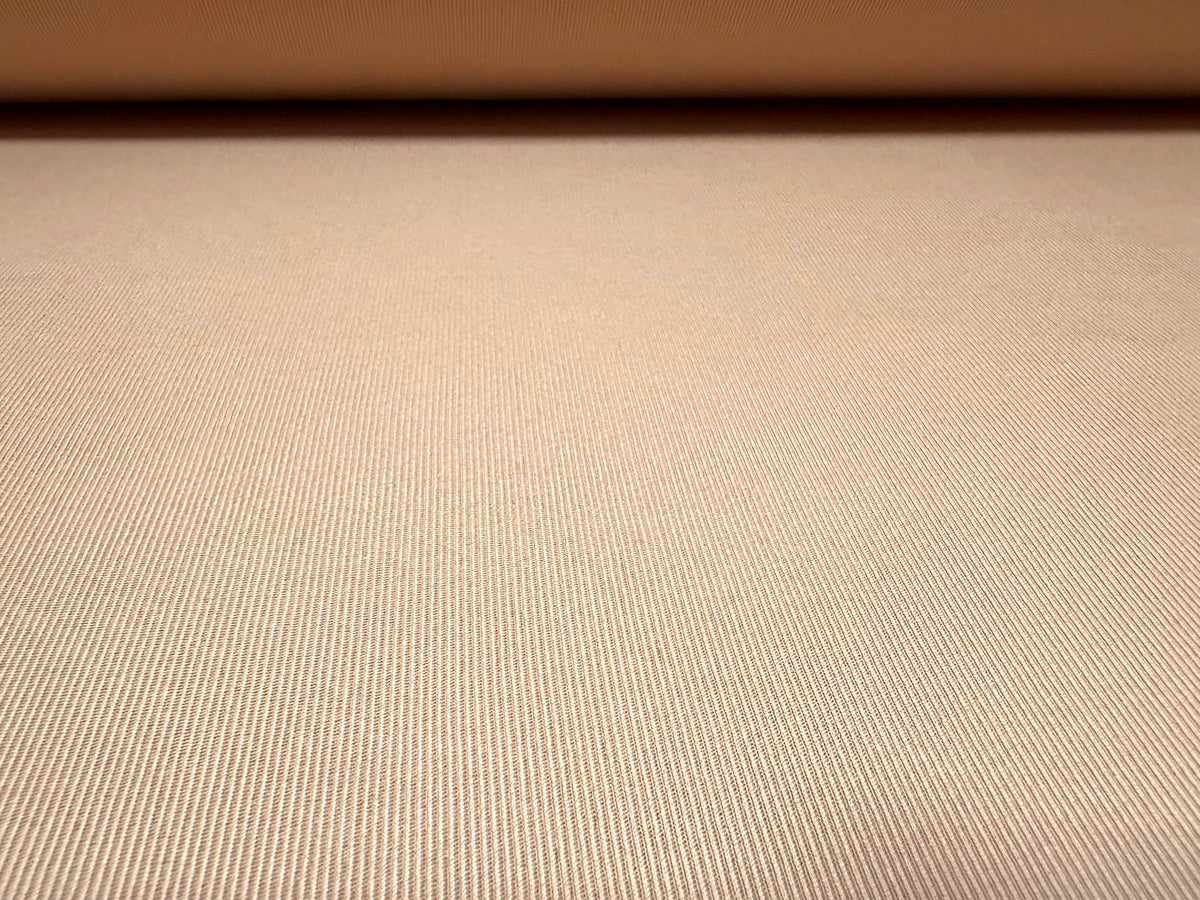 Fine stretch spandex rib jersey fabric, per metre - plain - light nude