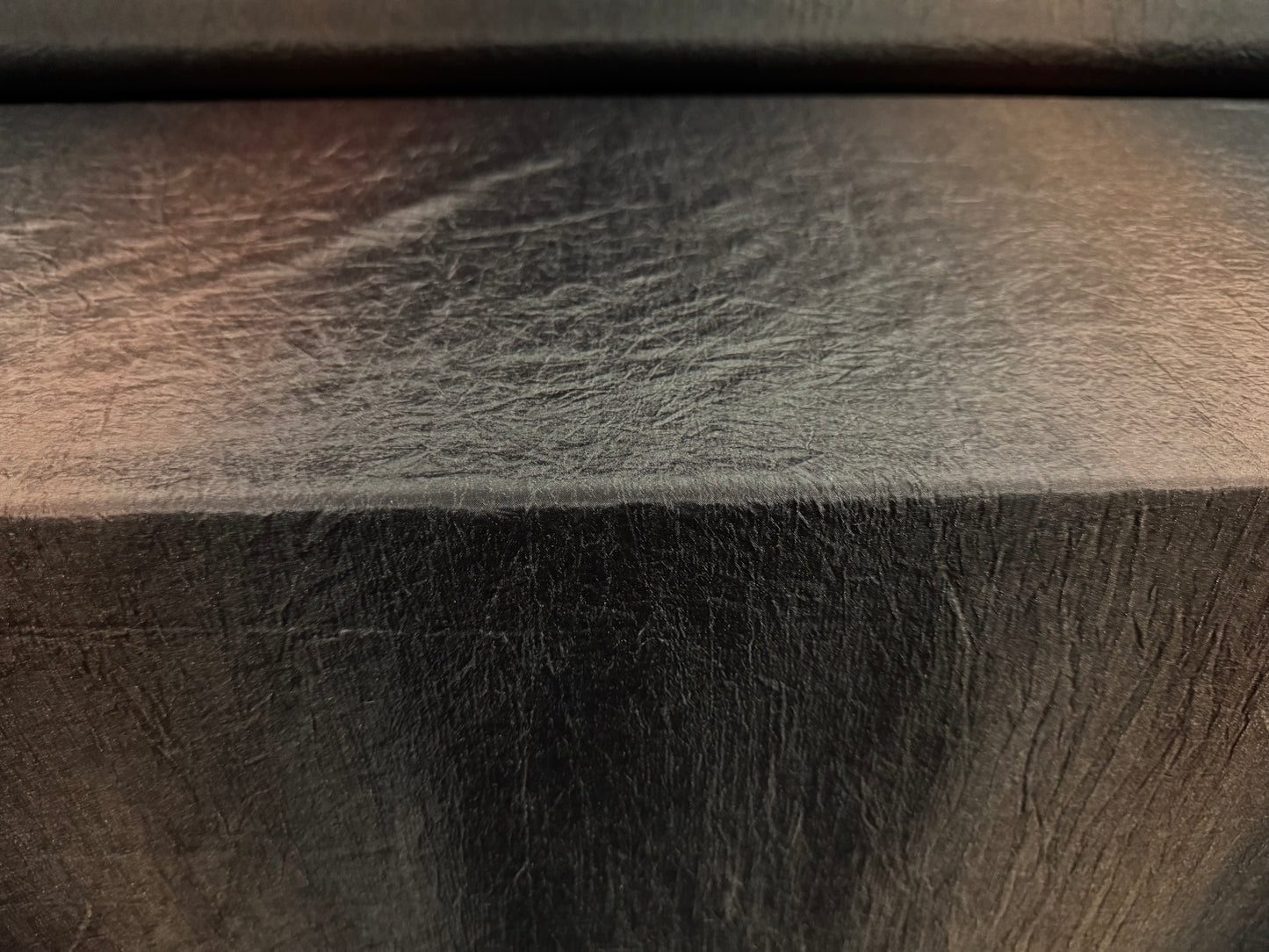 Taffeta faux silk fabric, per metre - ombré graduated colour print - black & brown