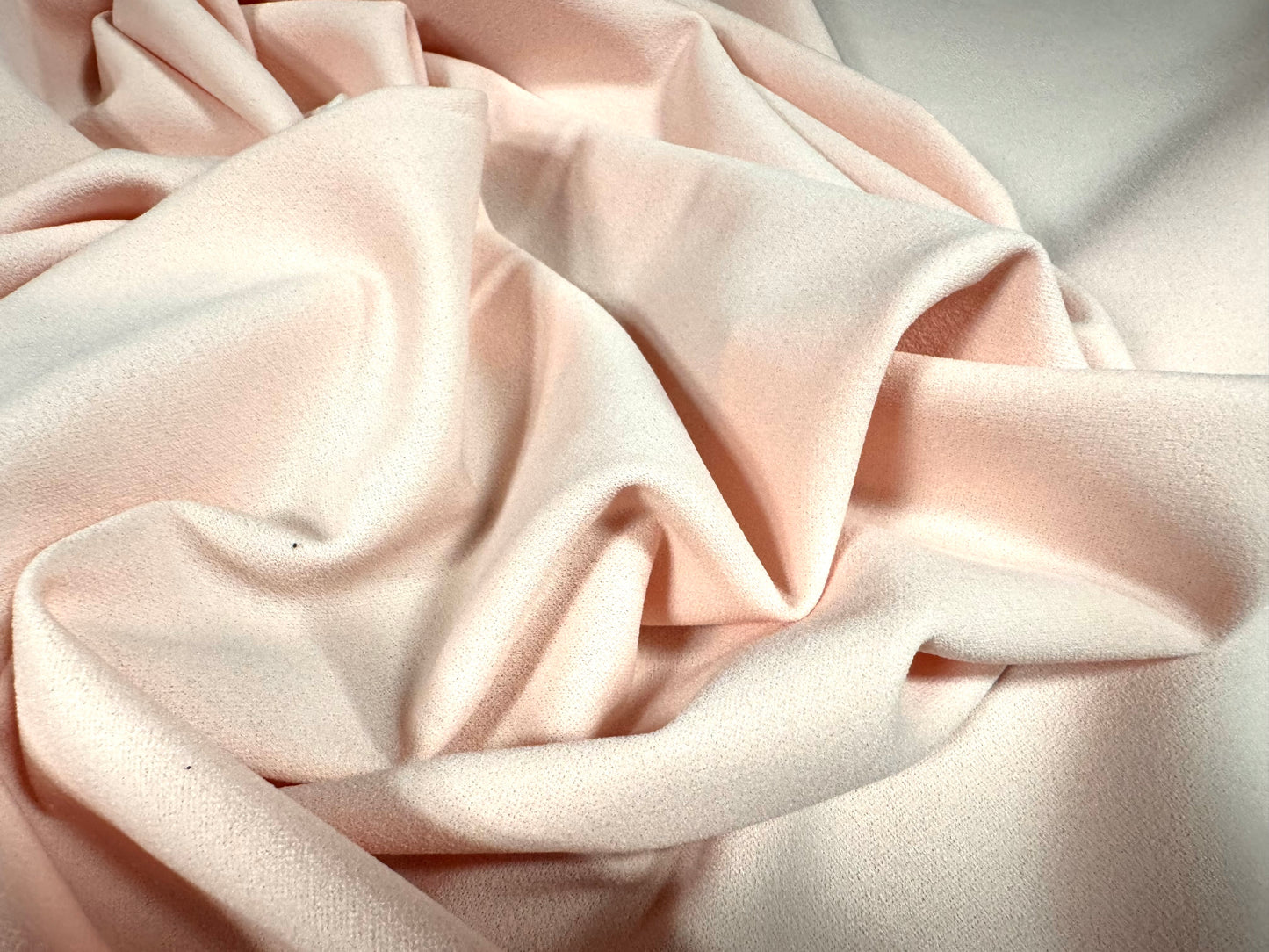 Scuba crepe stretch spandex double jersey fabric, per metre - plain - blush pink