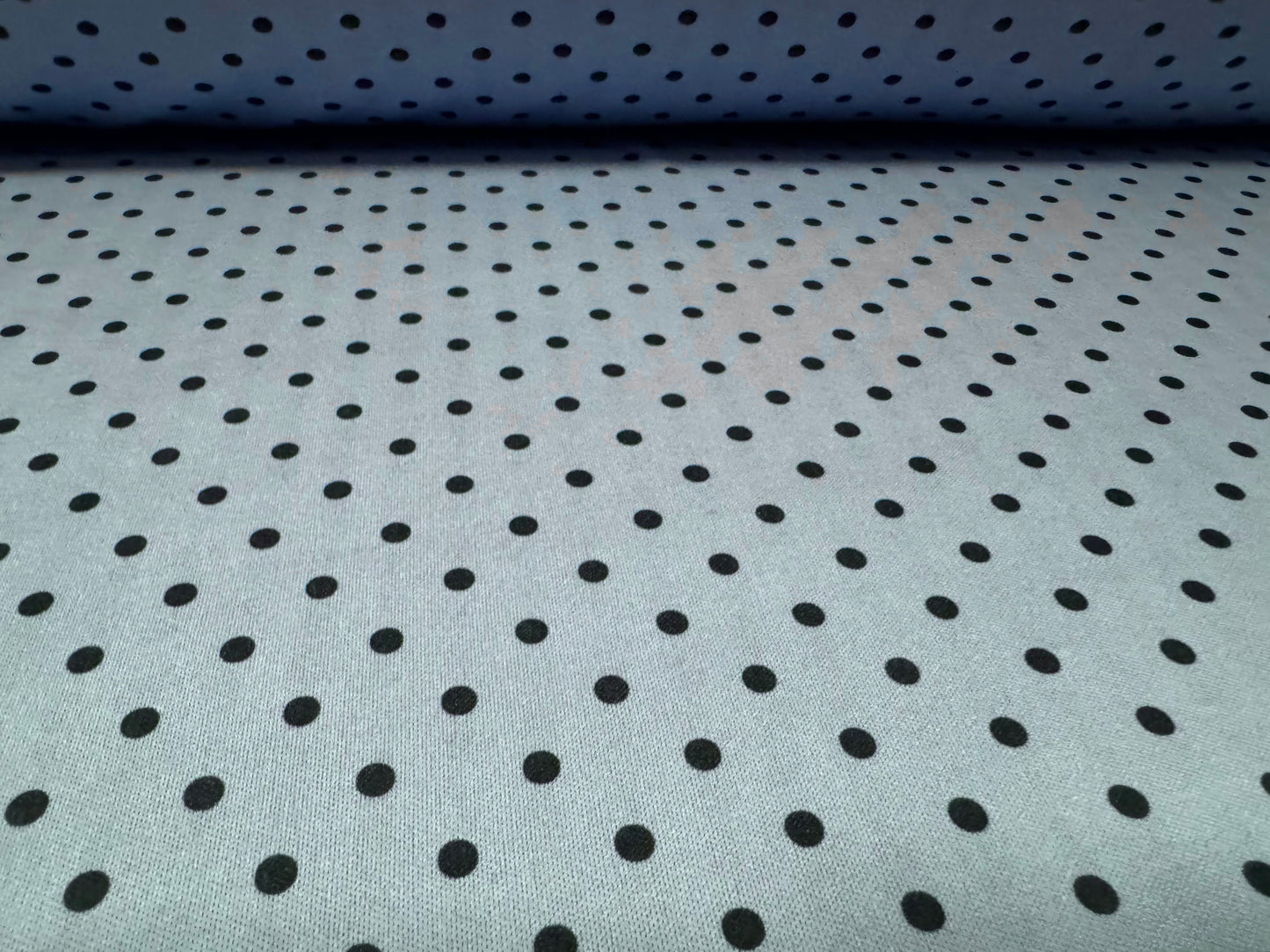 Single jersey fashion fabric, per metre - spot print - powder blue