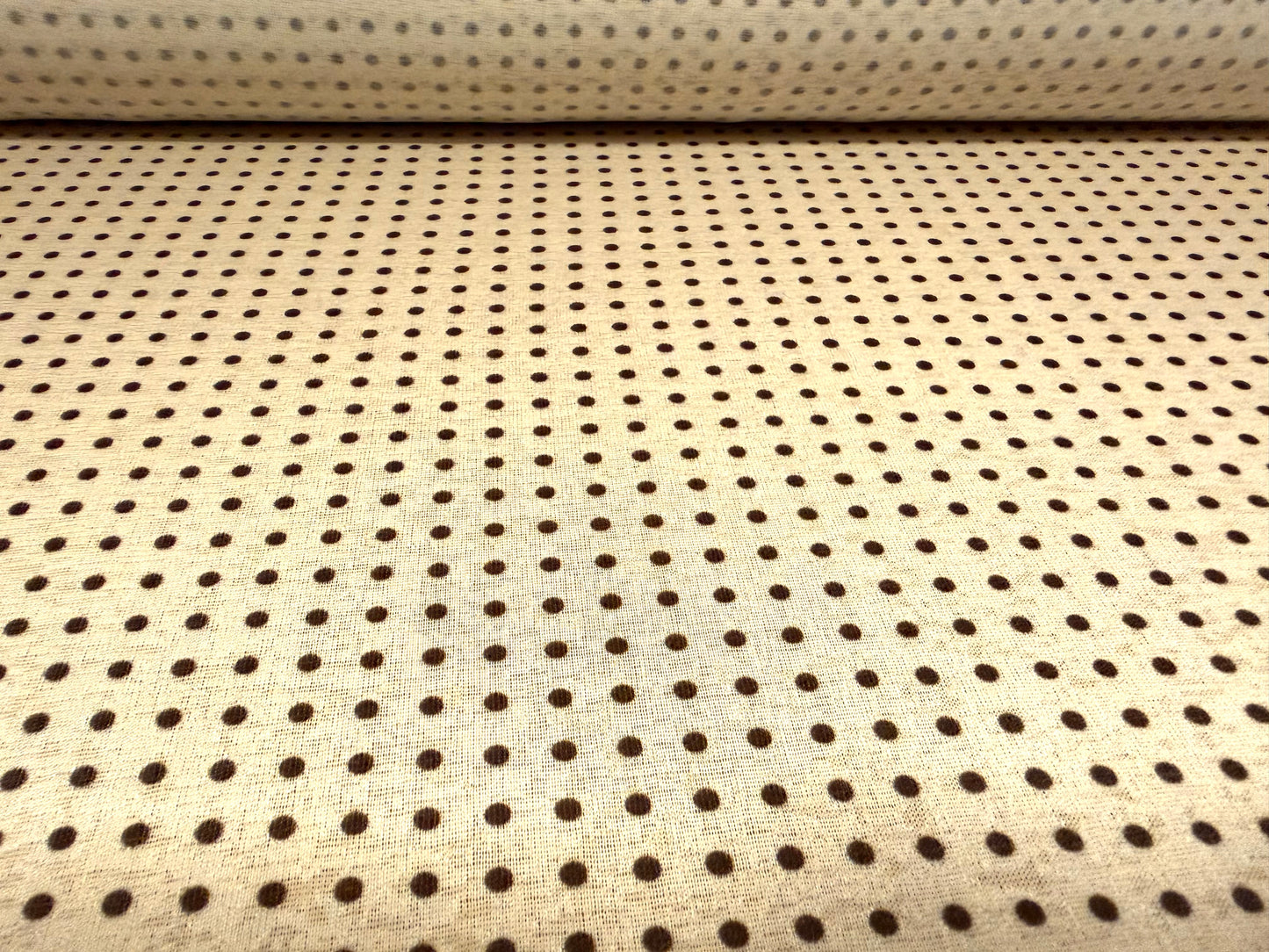 Thick & thin stretch spandex single jersey fashion fabric, per metre - spot print - beige & brown