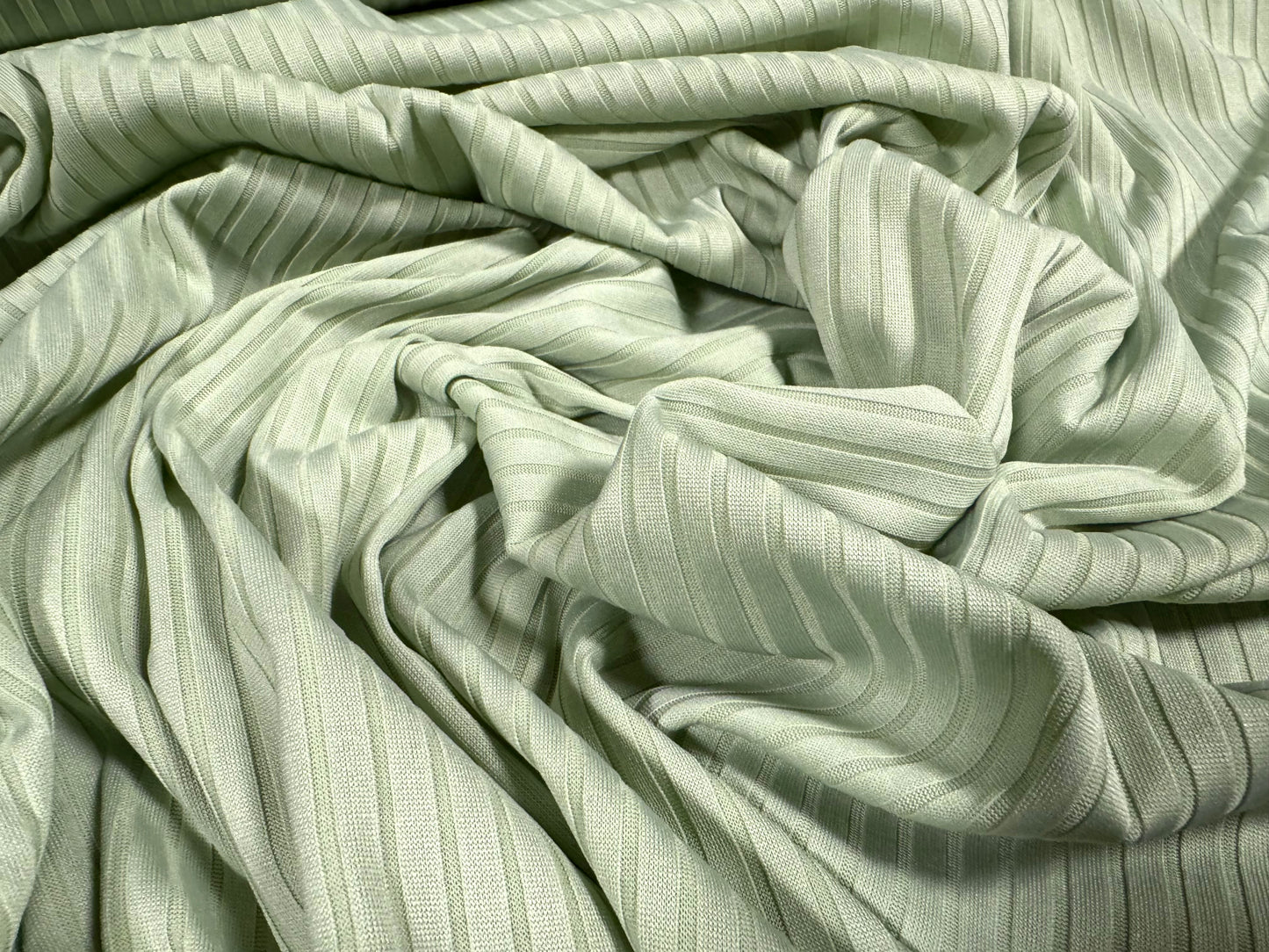 Stretch spandex rib jersey fabric, per metre - plain - spearmint