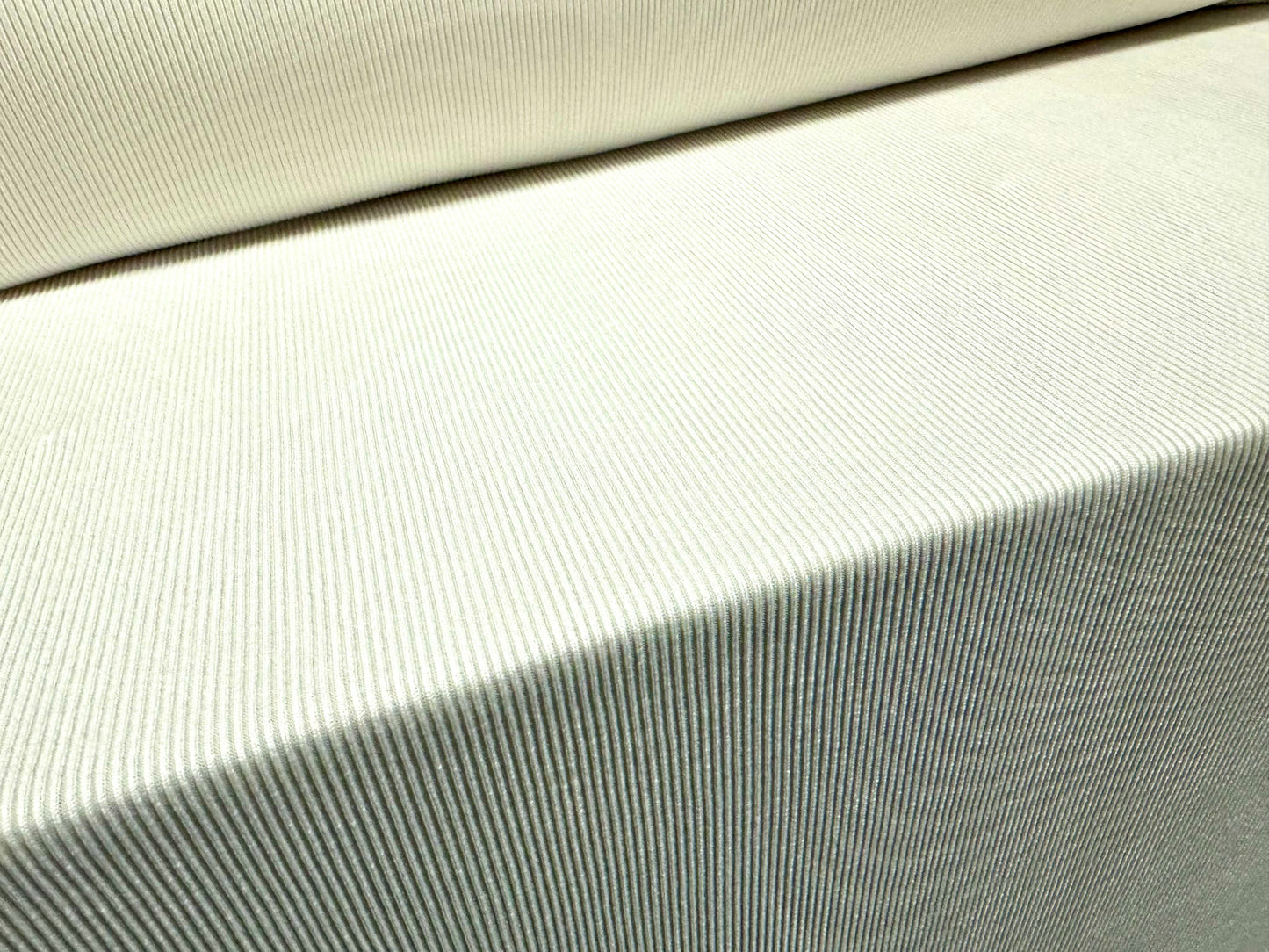 Fine ribbed spandex stretch jersey fabric, per metre - plain - cream