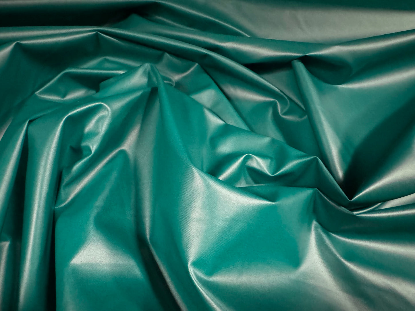 Coated nylon fabric, per metre - plain - jade green