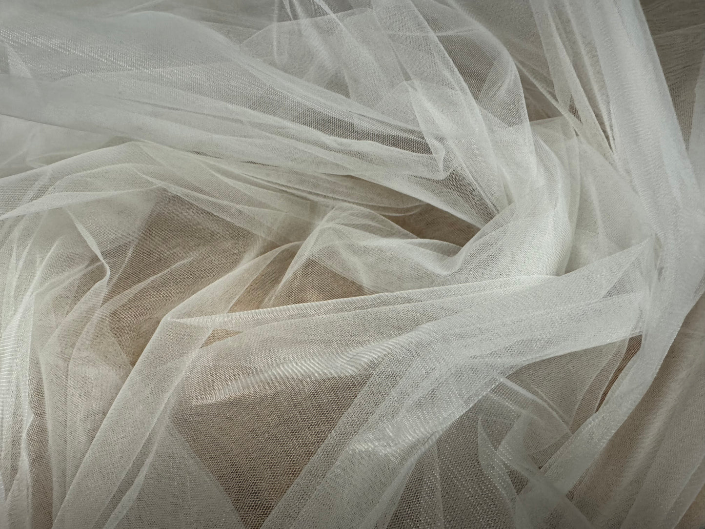 Lightweight double width voile fabric, per metre - plain - off white