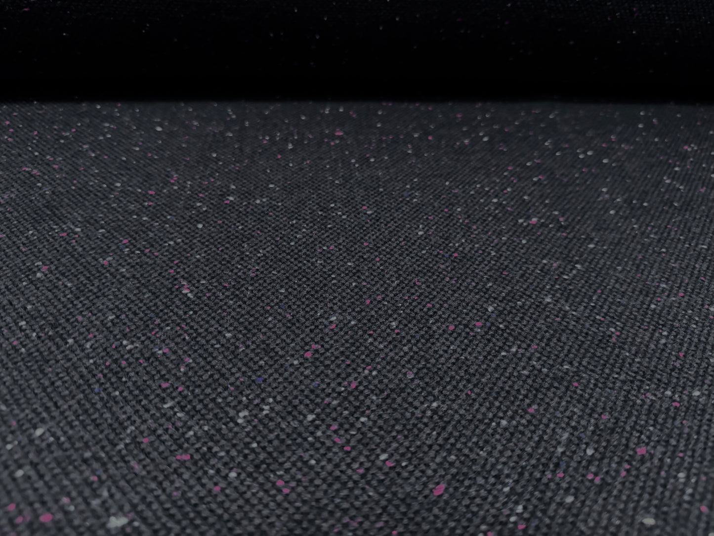 Heavyweight wool tweed fabric, per metre - fleck - dark navy & pink