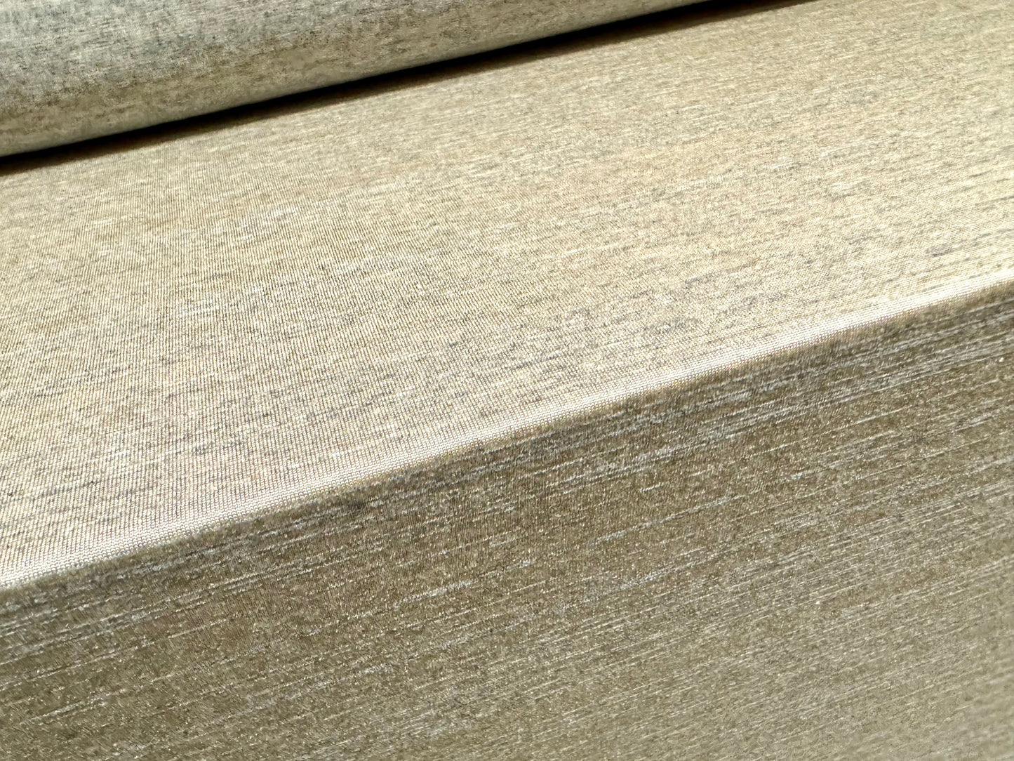 Stretch single jersey fashion fabric, per metre - melange slub - pale gold & grey
