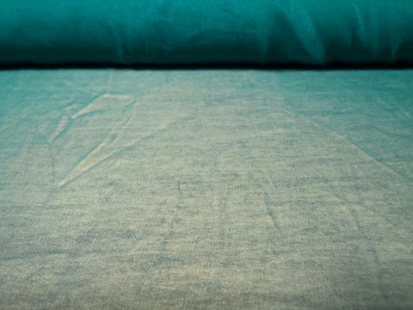 Lightweight rayon chiffon crepe fabric, per metre - plain - teal green