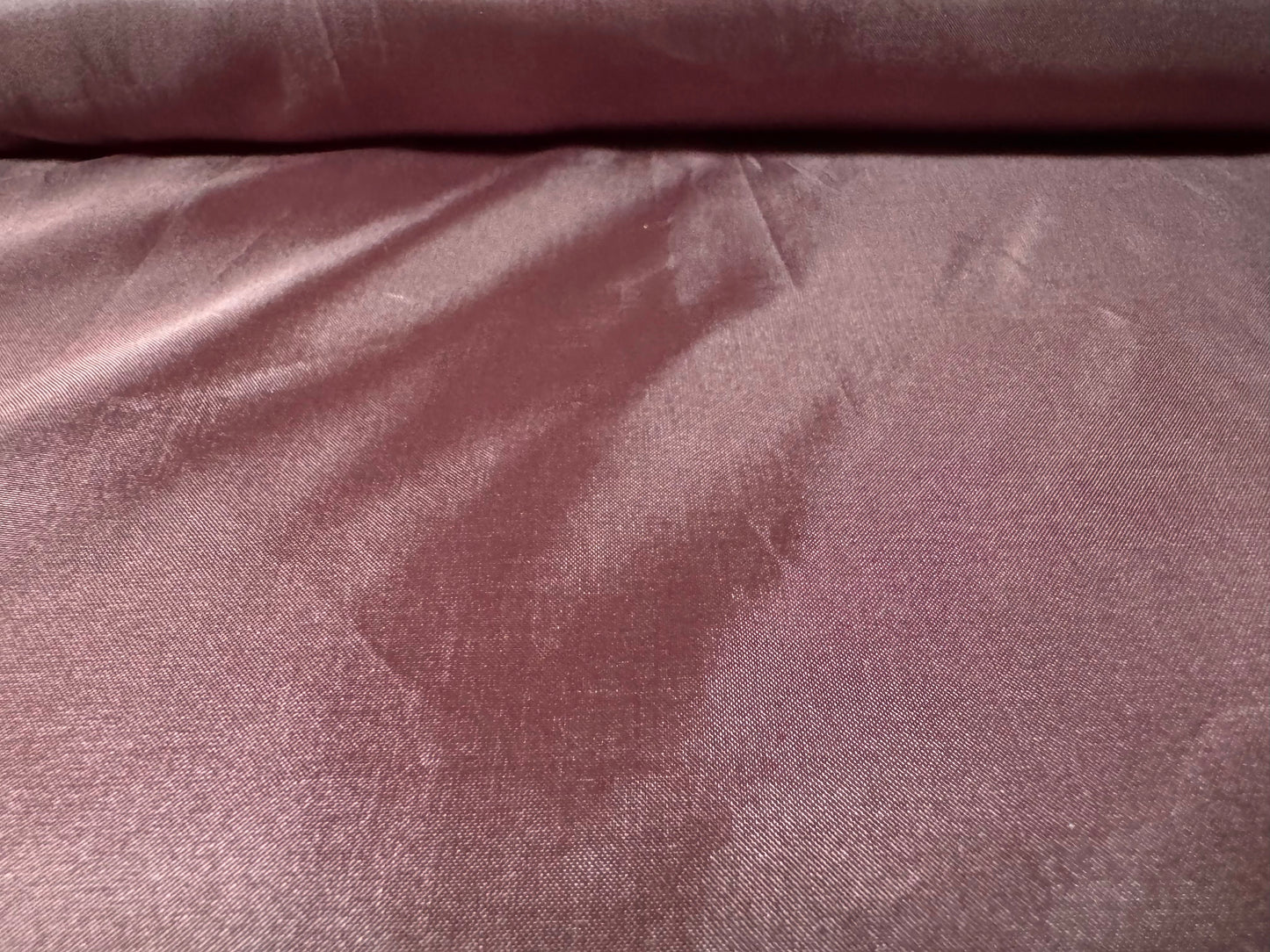 Woven polyester satin lining fabric, per metre - plain - mauve
