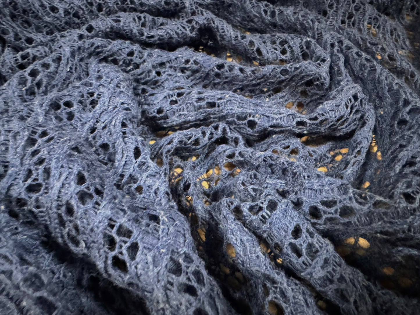 Soft crochet knit fabric, per metre - Air Force Blue