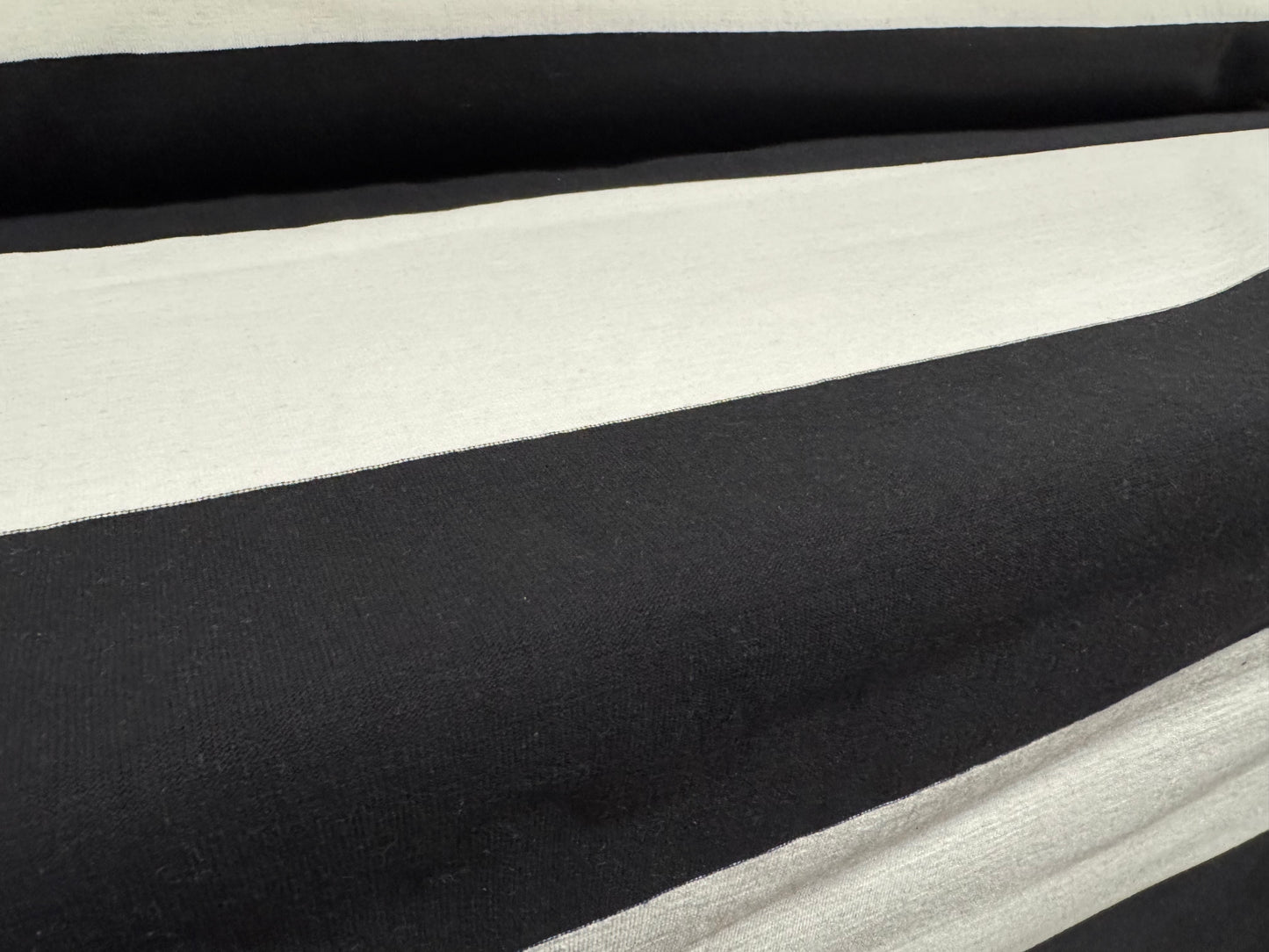 Cotton Knitwear rugby jersey fabric, per metre - stripe - black & white
