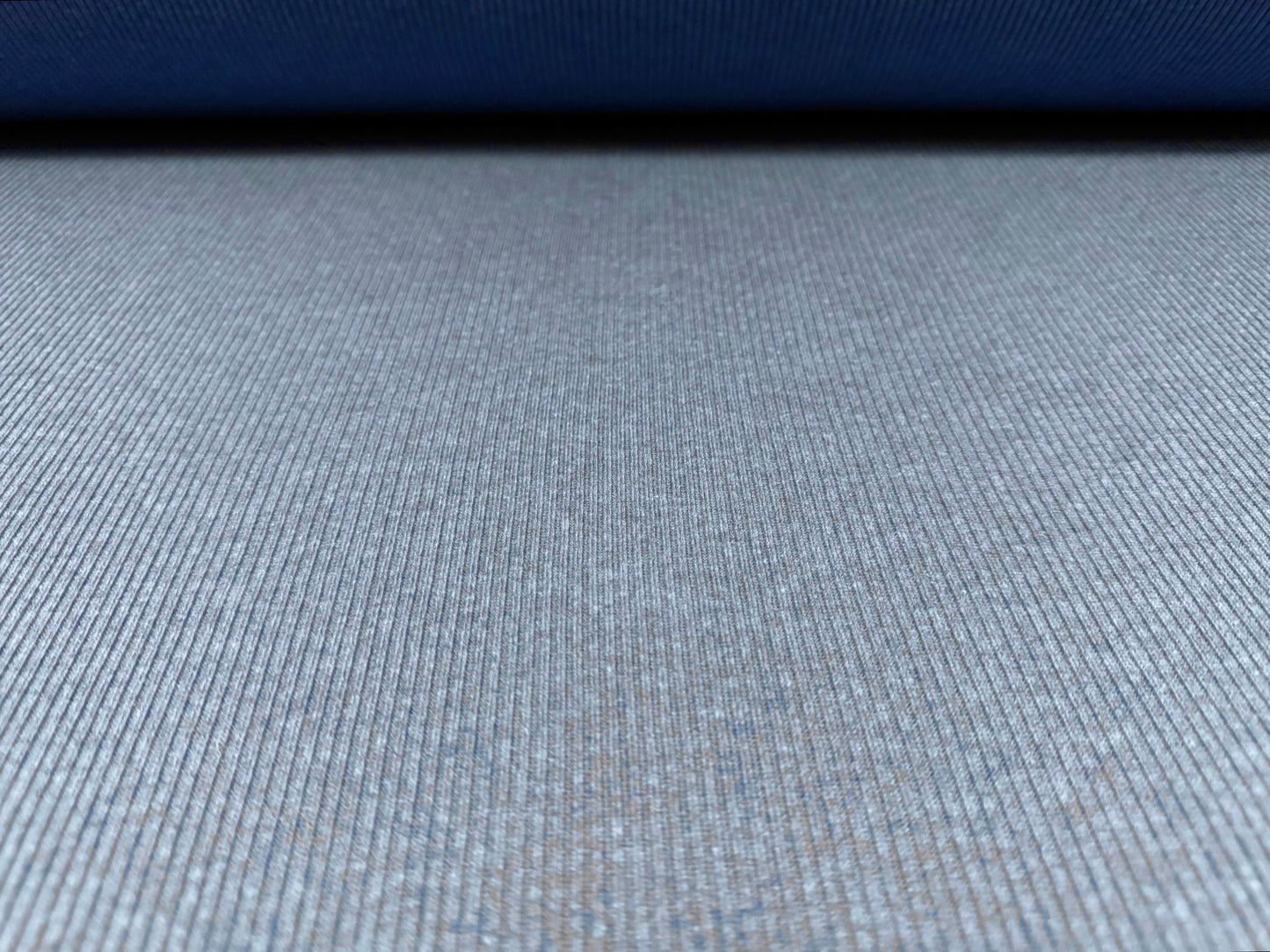 Soft handle 2x1 ribbed jersey knit fabric, per metre - plain - denim blue