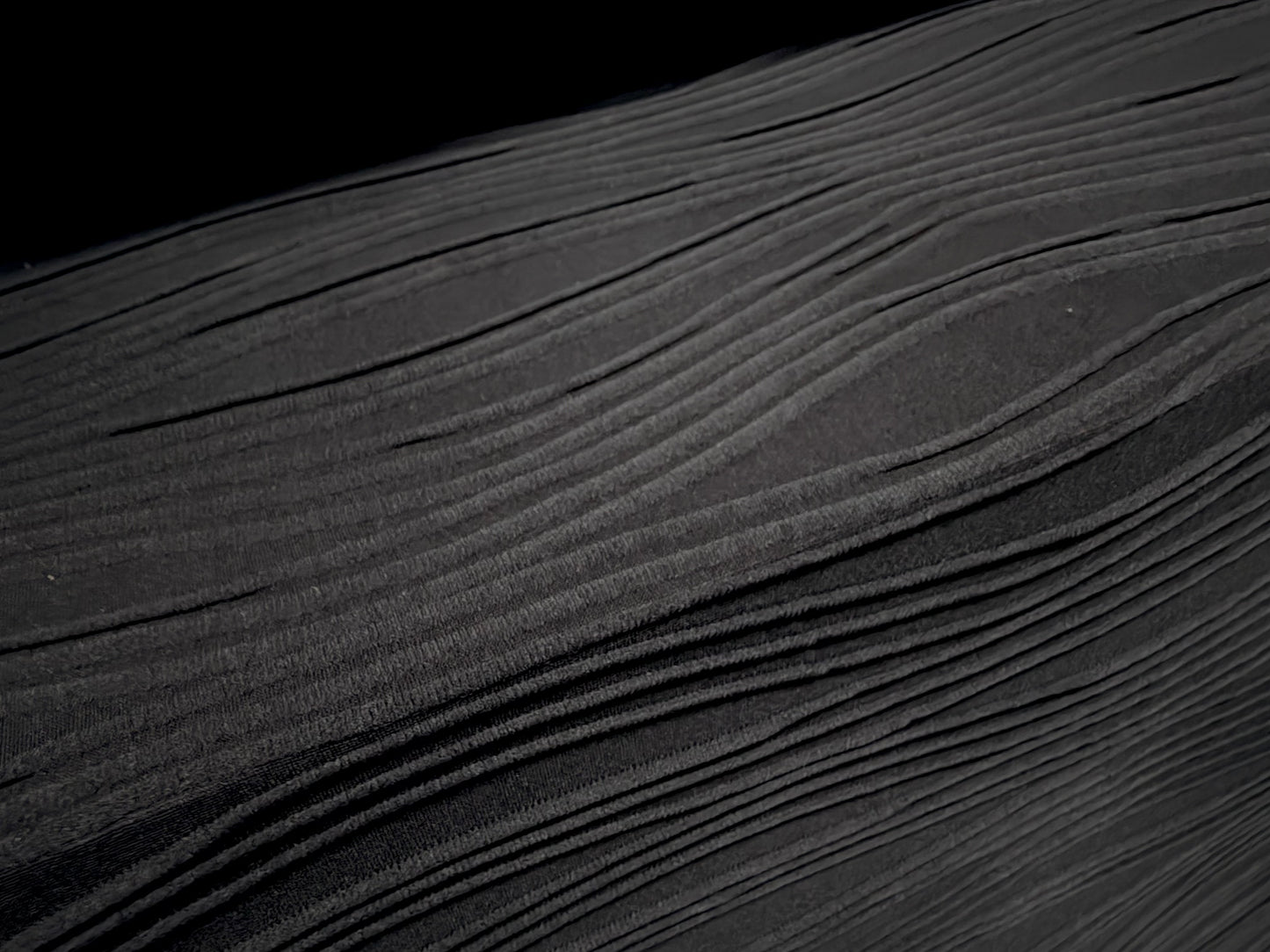 Wave jacquard stretch spandex double jersey fabric, per metre - black