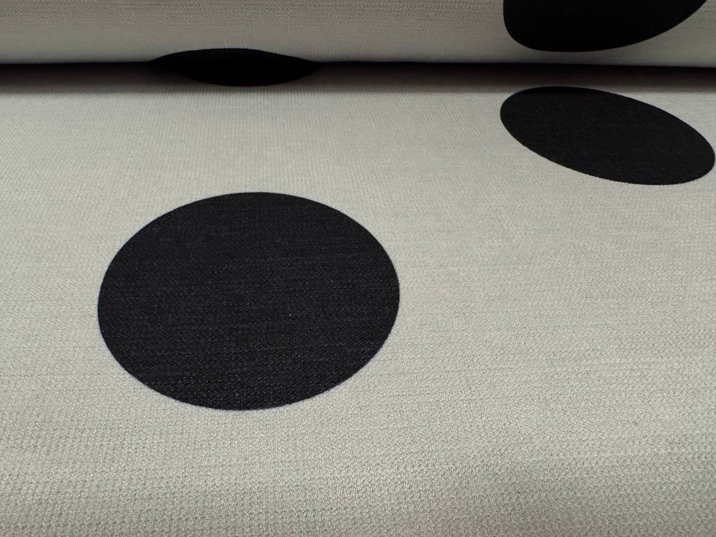Chenille upholstery fabric, per metre - jumbo polka dot print - grey