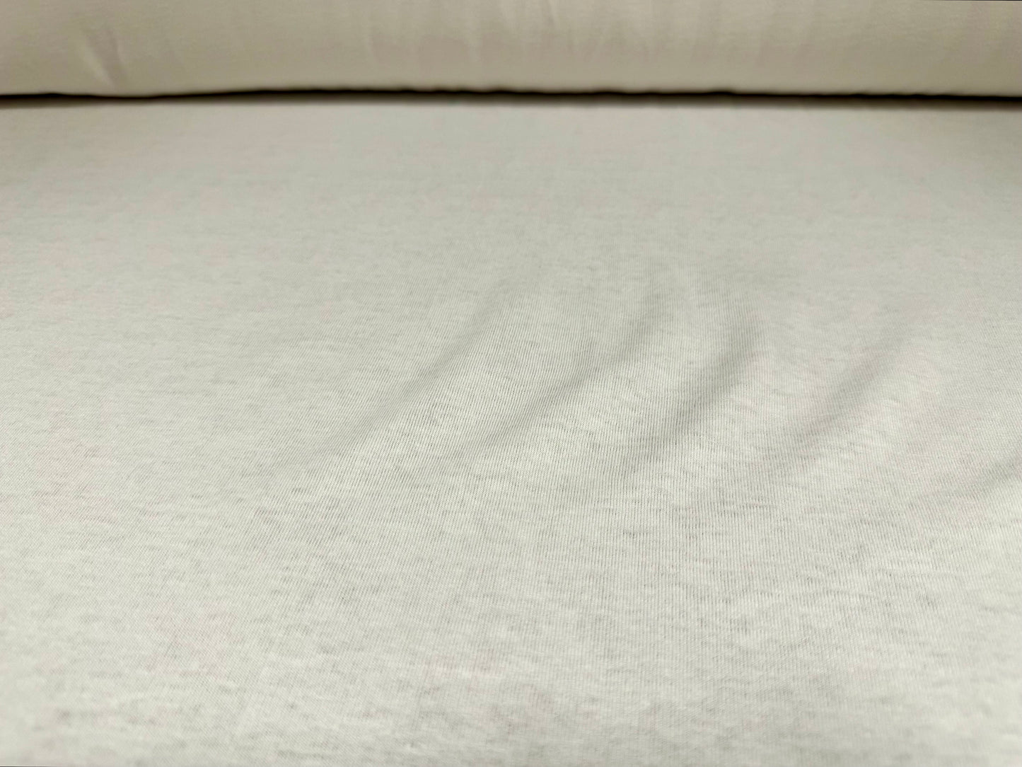 Cotton single jersey fabric, per metre - plain - winter white