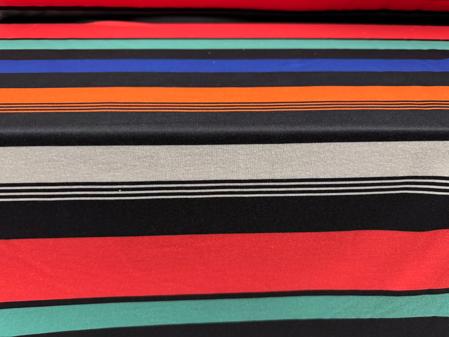 French Terry loopback sweatshirt jersey fabric, per metre - multicolour stripes print
