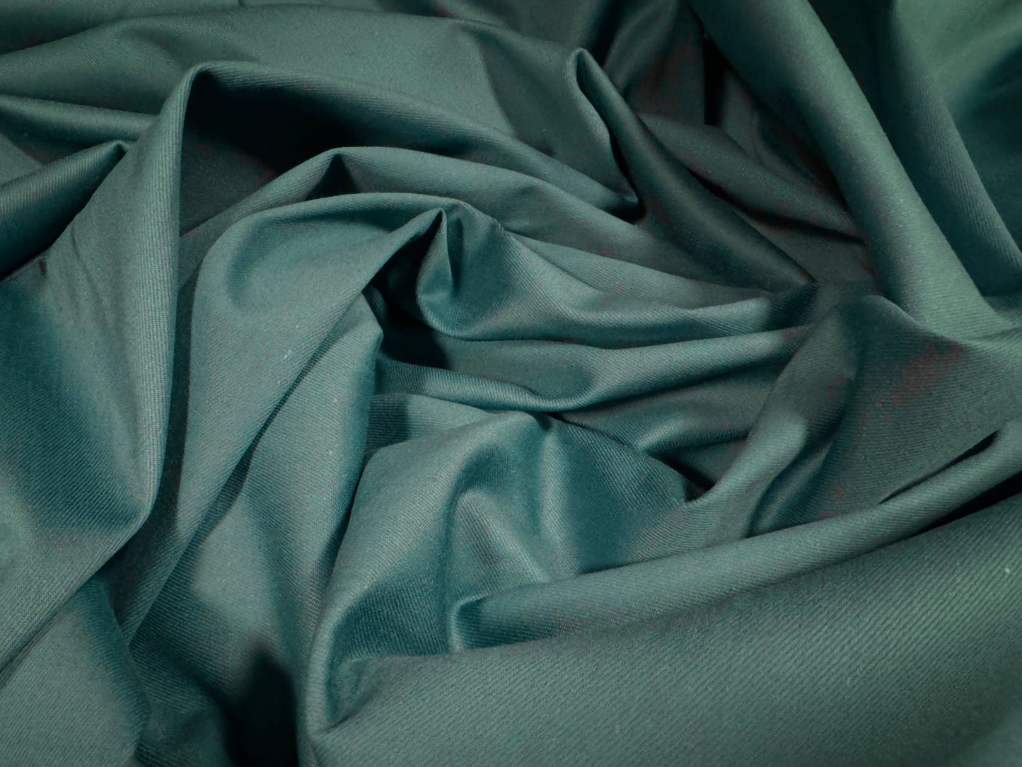 Cotton twill woven fabric, per metre - plain - teal