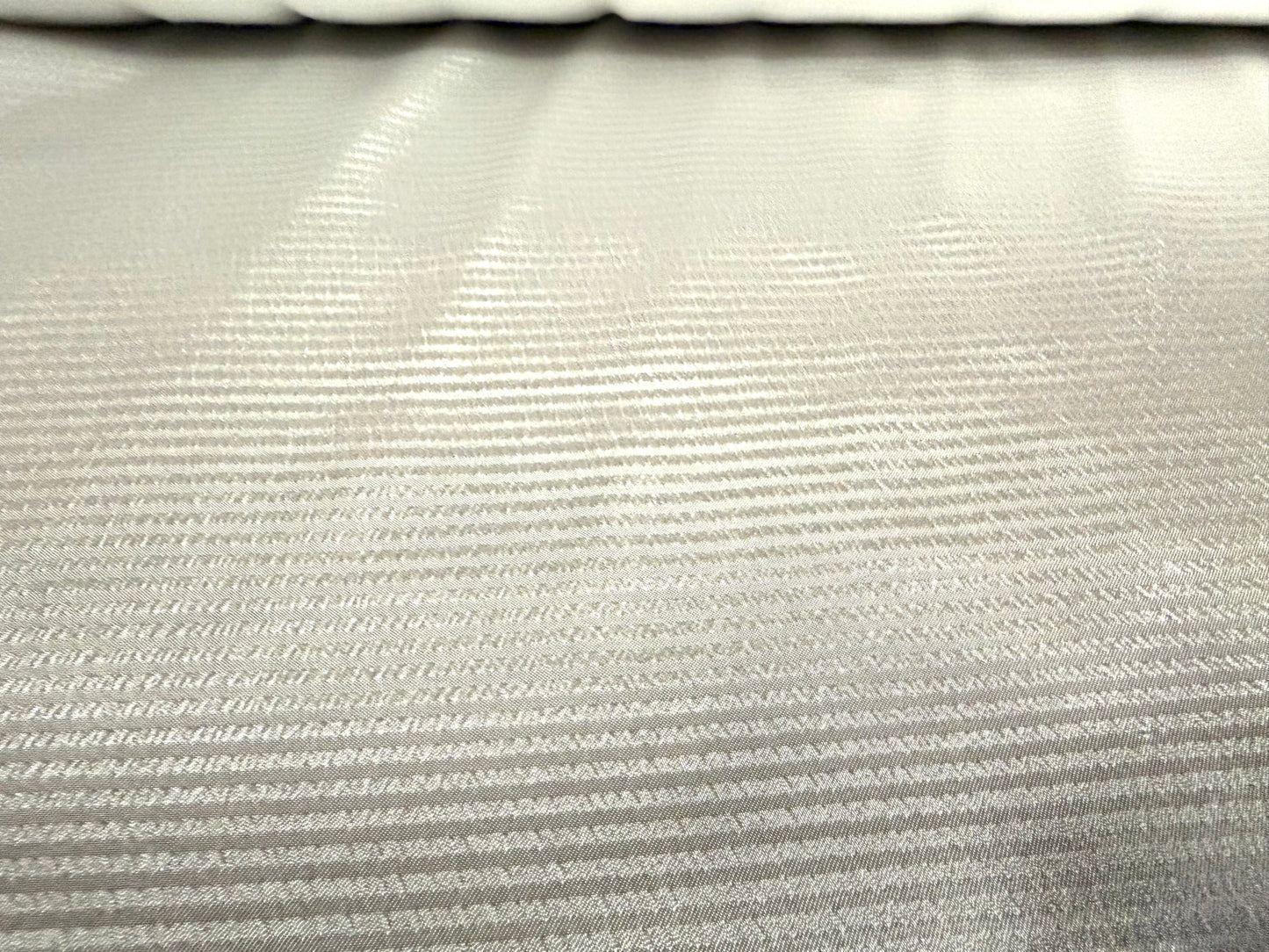 Silky satin weave fabric, per metre - shadow stripe - white