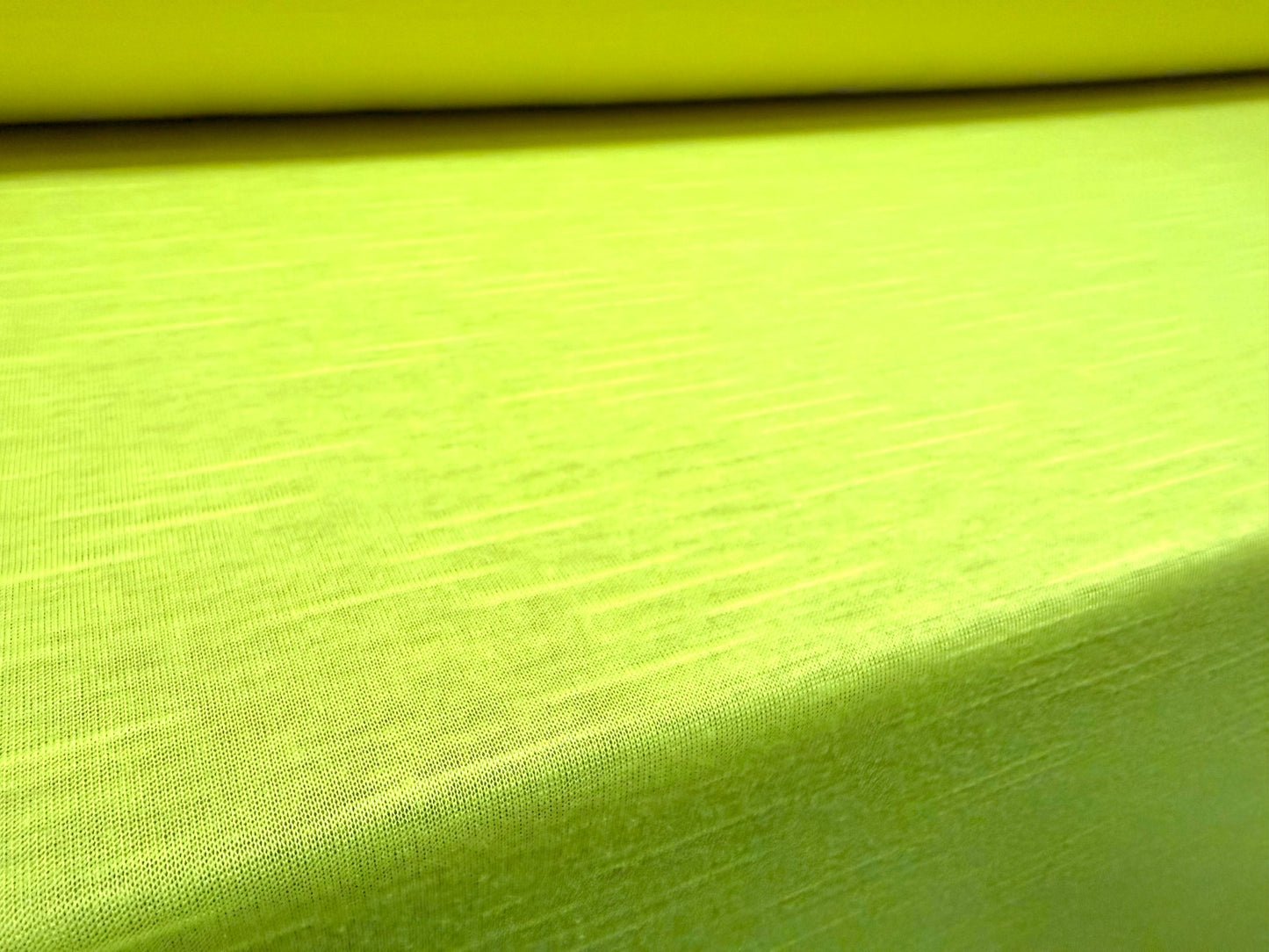 Soft handle slub single jersey fabric, per metre - plain - fluorescent yellow