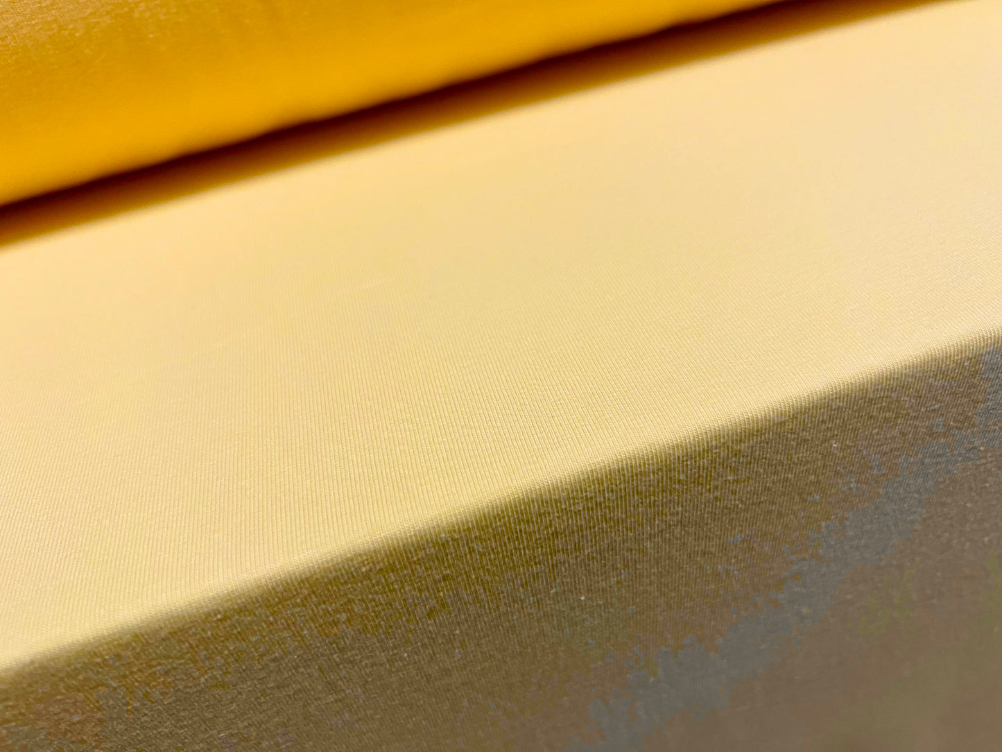 Cotton spandex stretch single jersey fabric, per metre - plain - custard