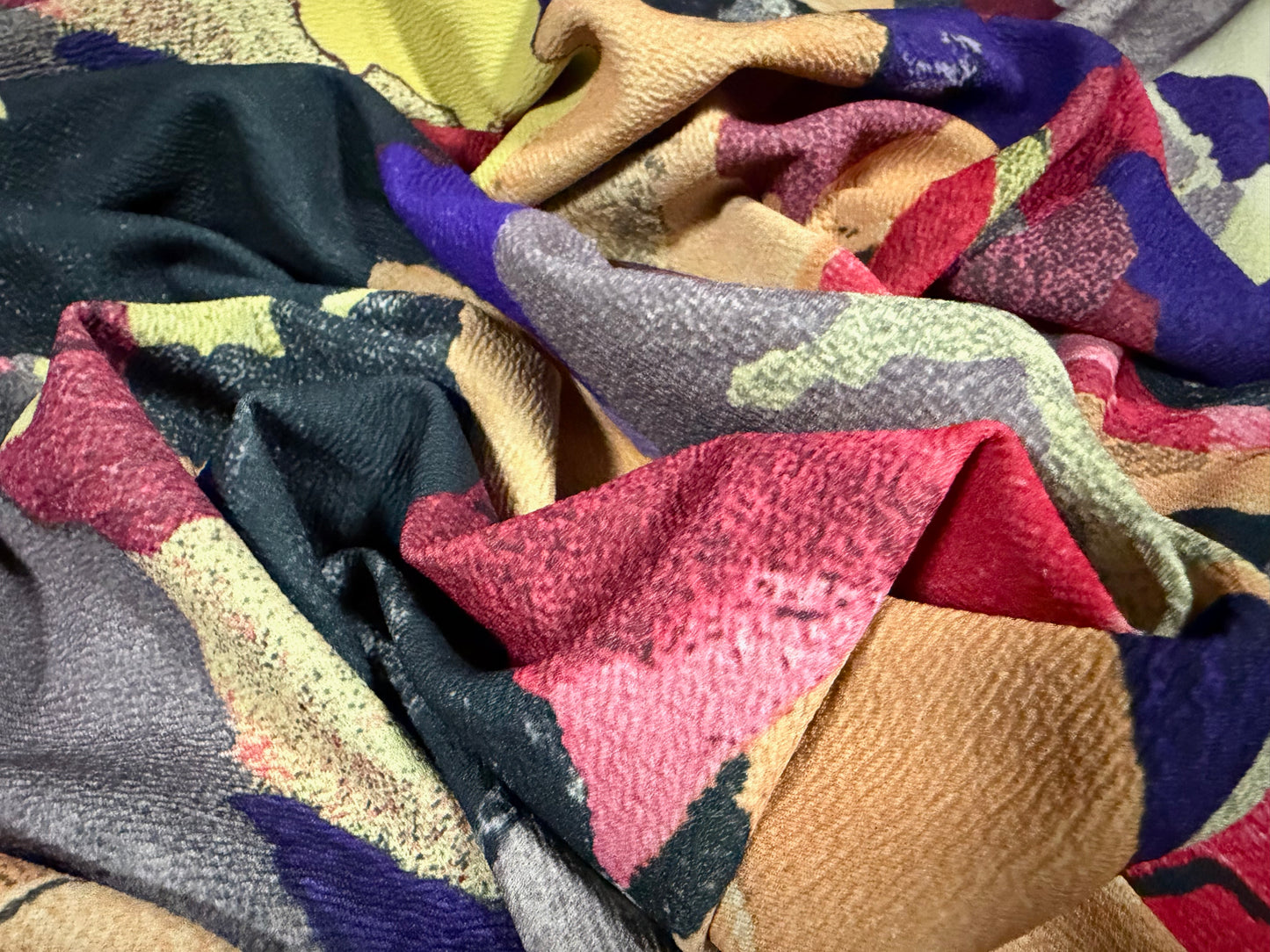 ‘Liverpool’ textured scuba stretch spandex jersey fabric, per metre - abstract print - multicolour