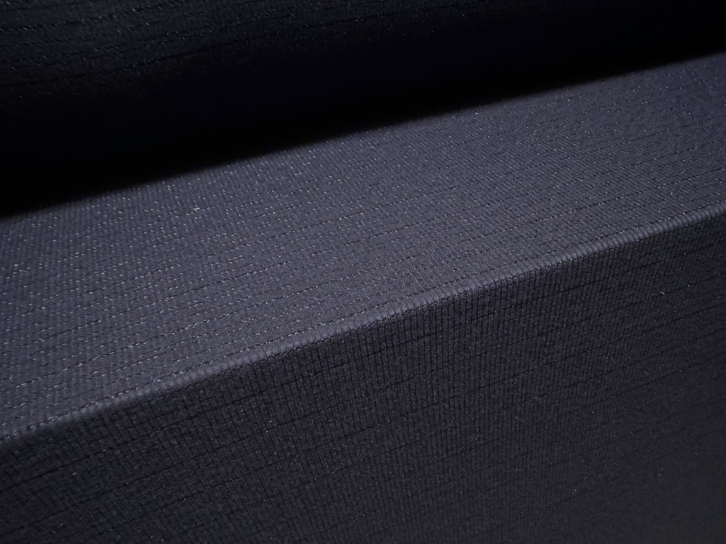 Metallic finely ribbed stretch jersey fabric, per metre - lurex sparkle - navy blue & silver