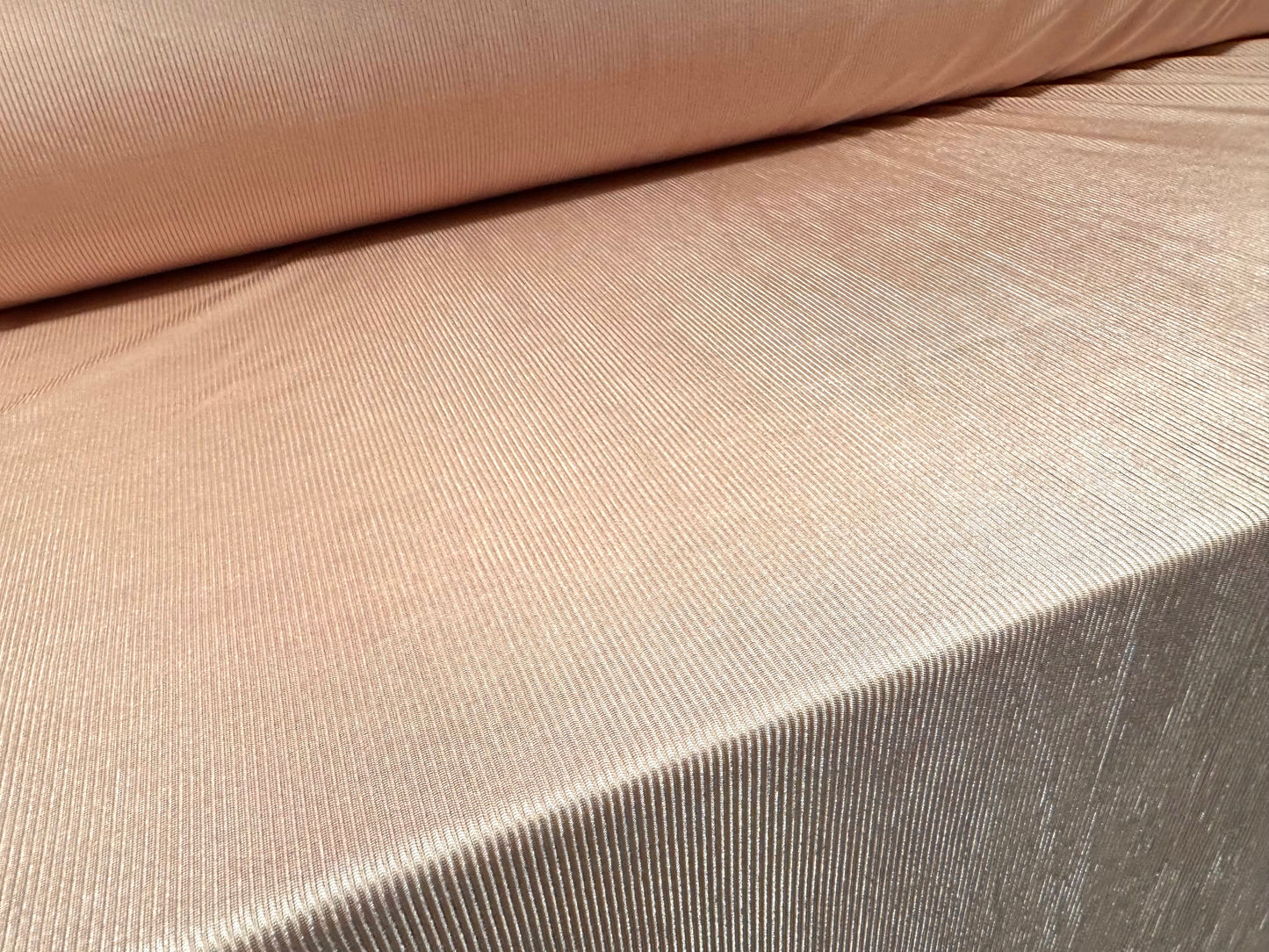 Fine shiny rib stretch spandex jersey fabric, per metre - plain - pink