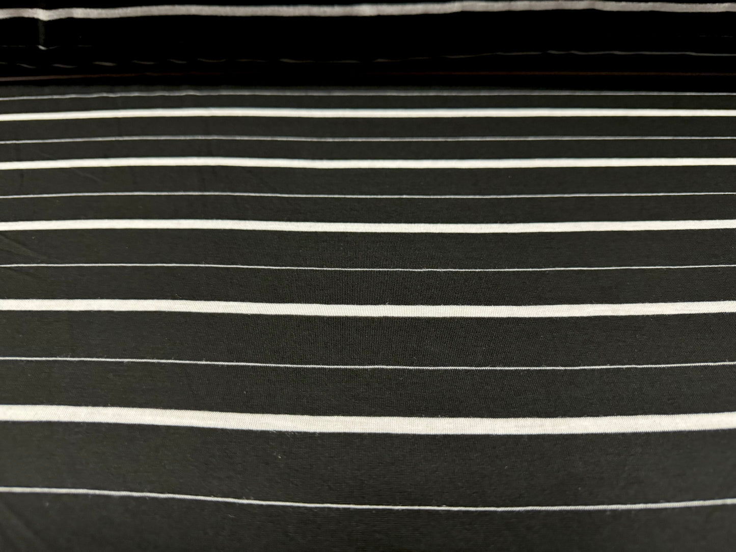 Viscose single jersey fabric, per metre - stripe - black & white
