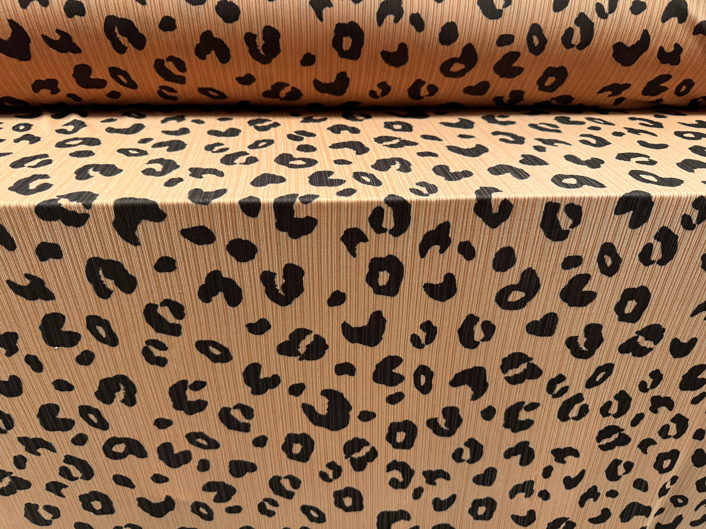 Stretch spandex ribbed jersey fabric, per metre - cheetah print - light brown