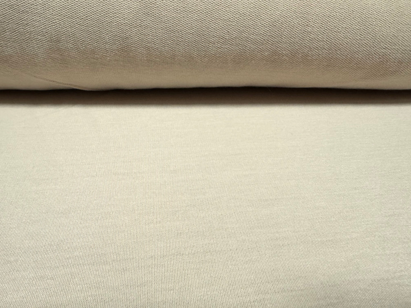 French Terry loopback jersey knit dress fabric, per metre - plain - light stone