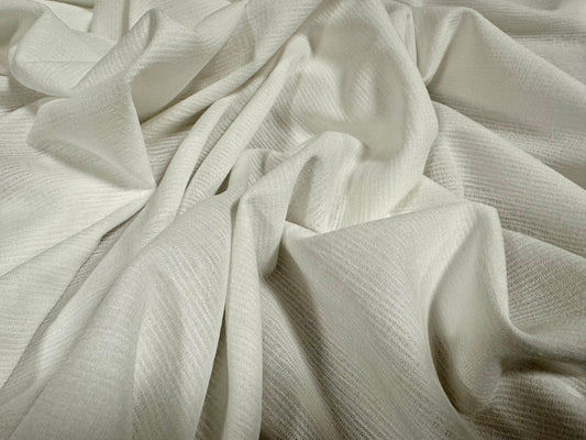 Stretch spandex cheesecloth double jersey fabric, per metre - plain - ivory