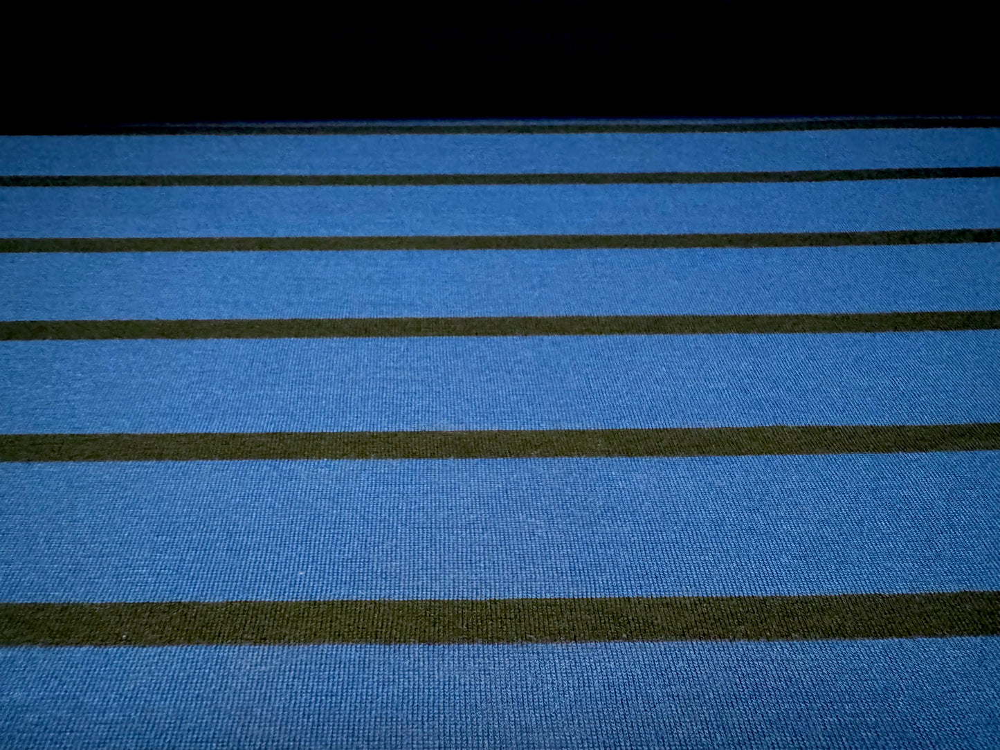 Single jersey fashion fabric, per metre - stripe - black & sapphire blue