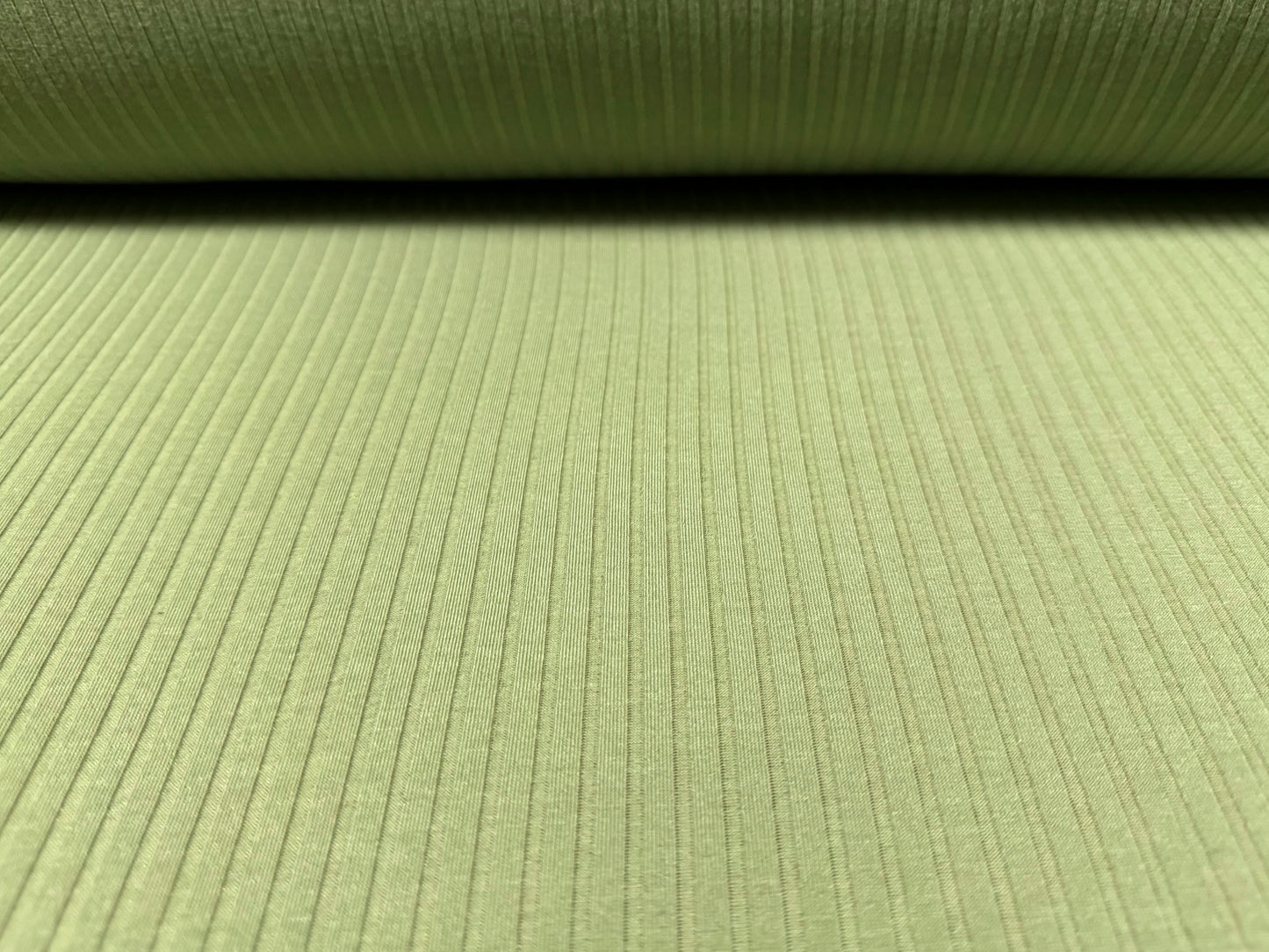 Stretch spandex rib jersey fabric, per metre - plain - sage