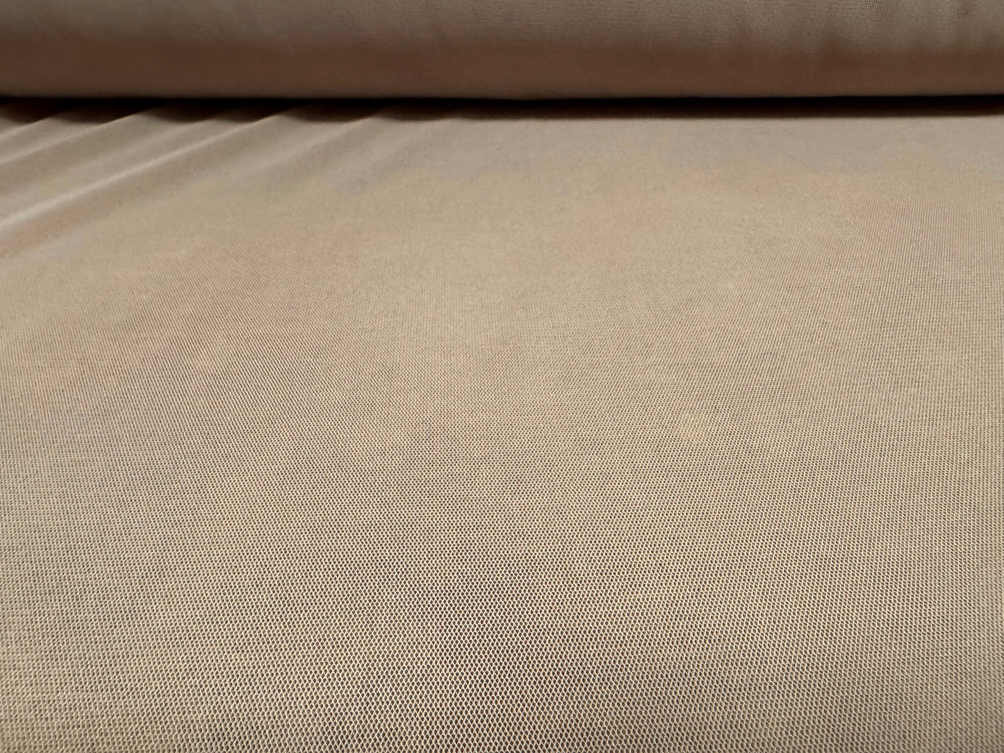 Power mesh net stretch spandex crepe fabric, per metre - Plain - stone