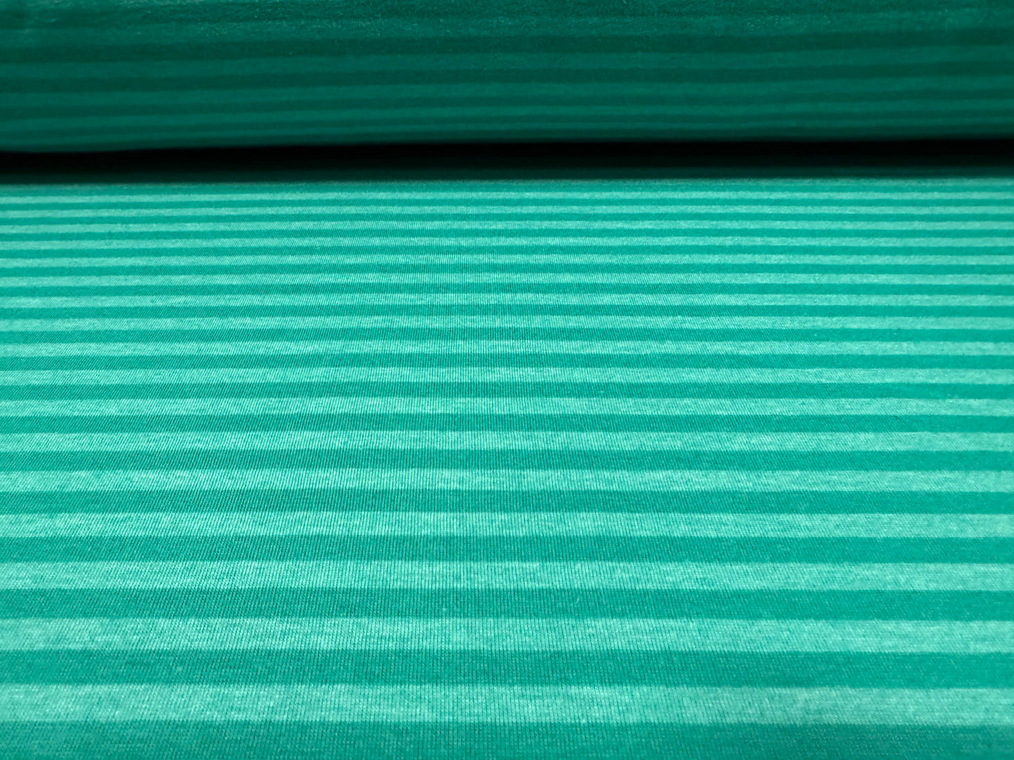 Viscose single jersey fashion fabric, per metre - stripe - jade green