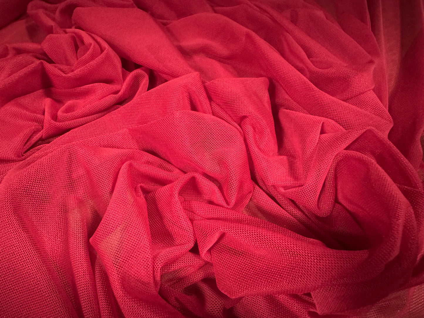 Power mesh net stretch spandex fabric, per metre - plain - red
