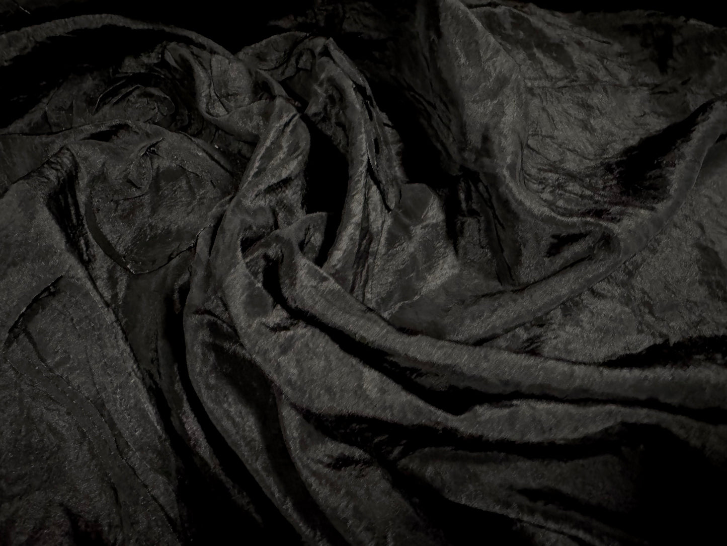 Taffeta faux silk fabric, per metre - ribbon appliqué border - black