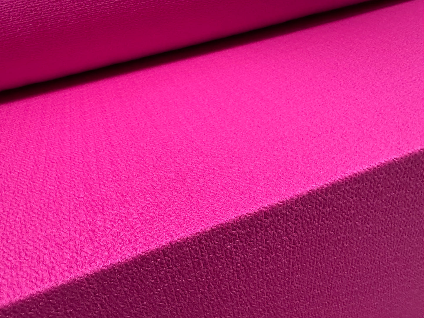 Orange Peel textured stretch spandex jersey fabric, per metre - plain - hot pink