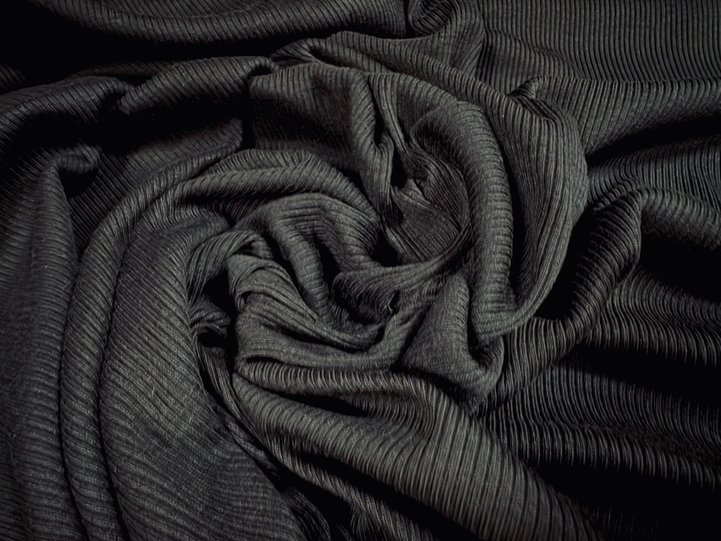 Cotton fine rib jersey fabric, per metre - plain - black