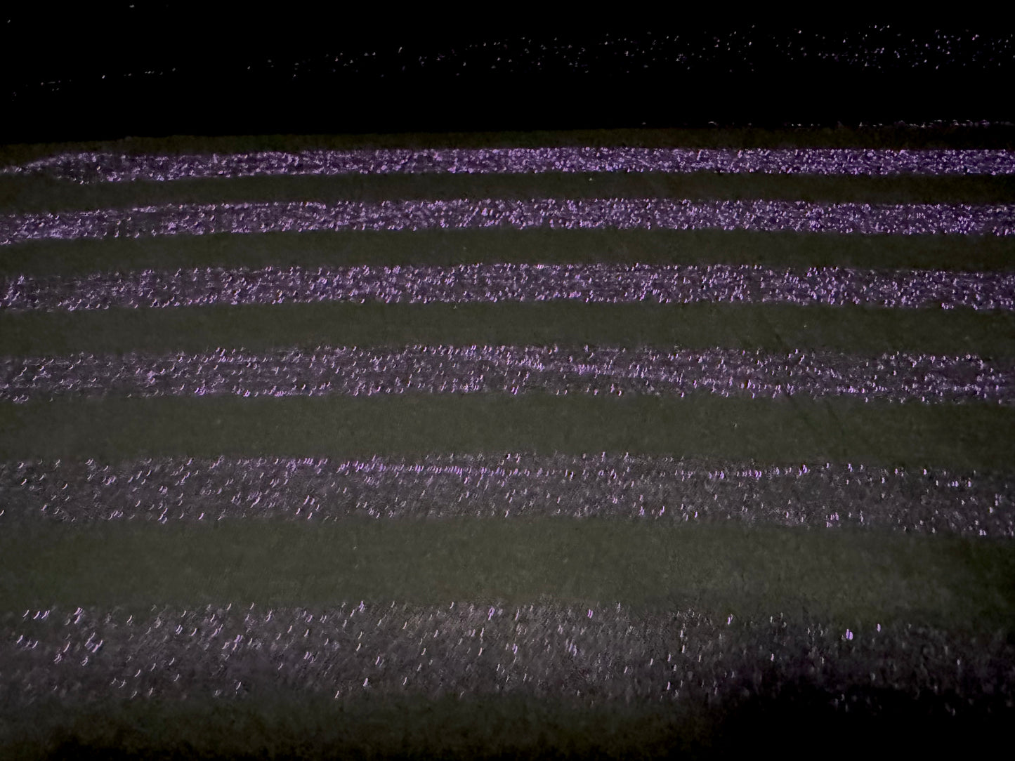 Metallic stretch single jersey fashion fabric, per metre - stripe - black with purple lurex