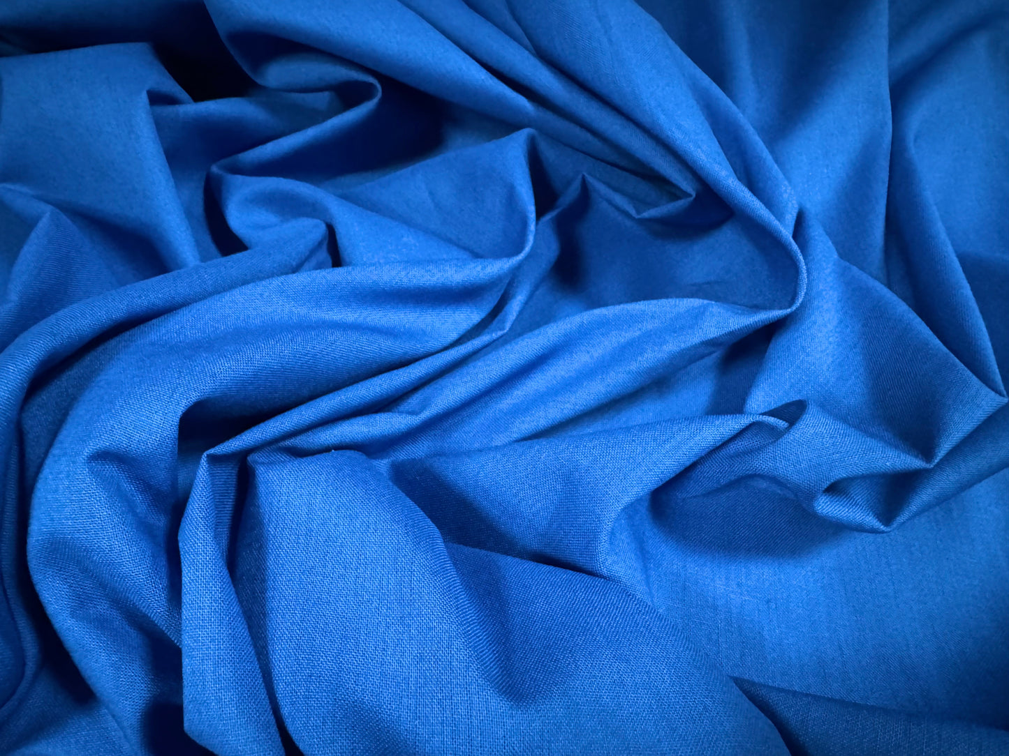 Cotton plain weave fabric, per metre - cobalt blue