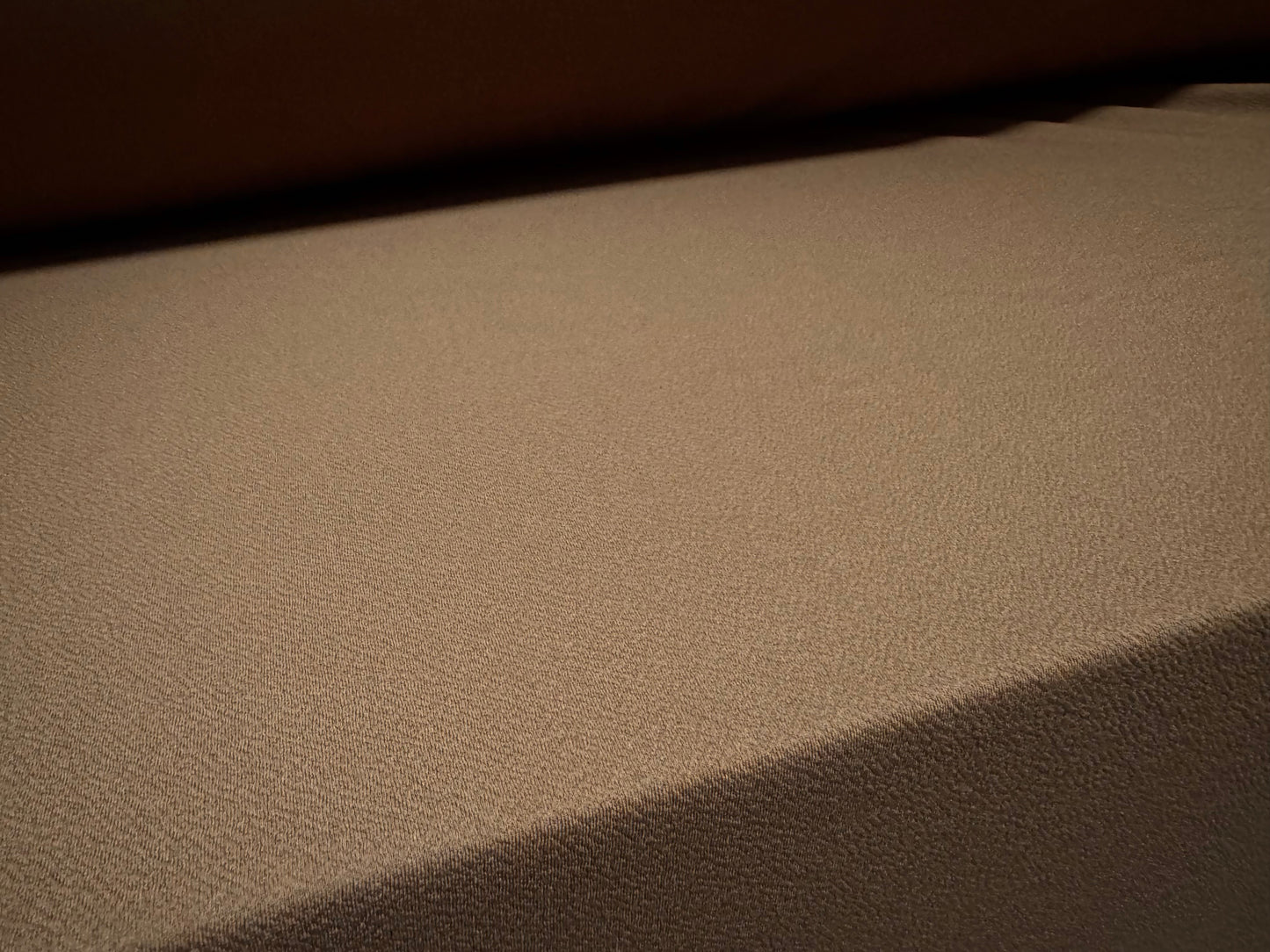 Liverpool textured scuba stretch spandex jersey fabric, per metre - plain - fawn brown