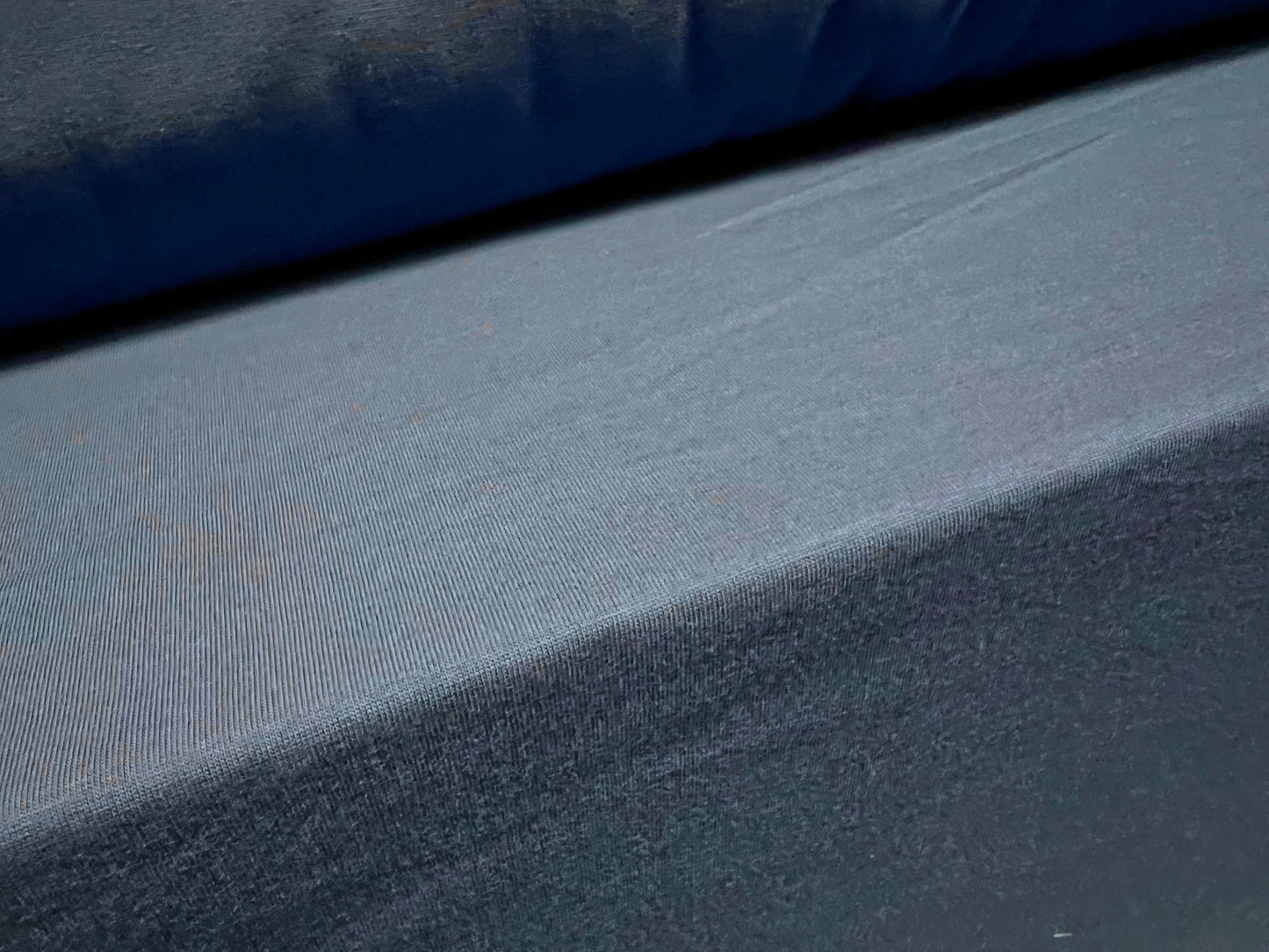 Cotton spandex stretch single jersey fabric, per metre - plain - Air Force Blue