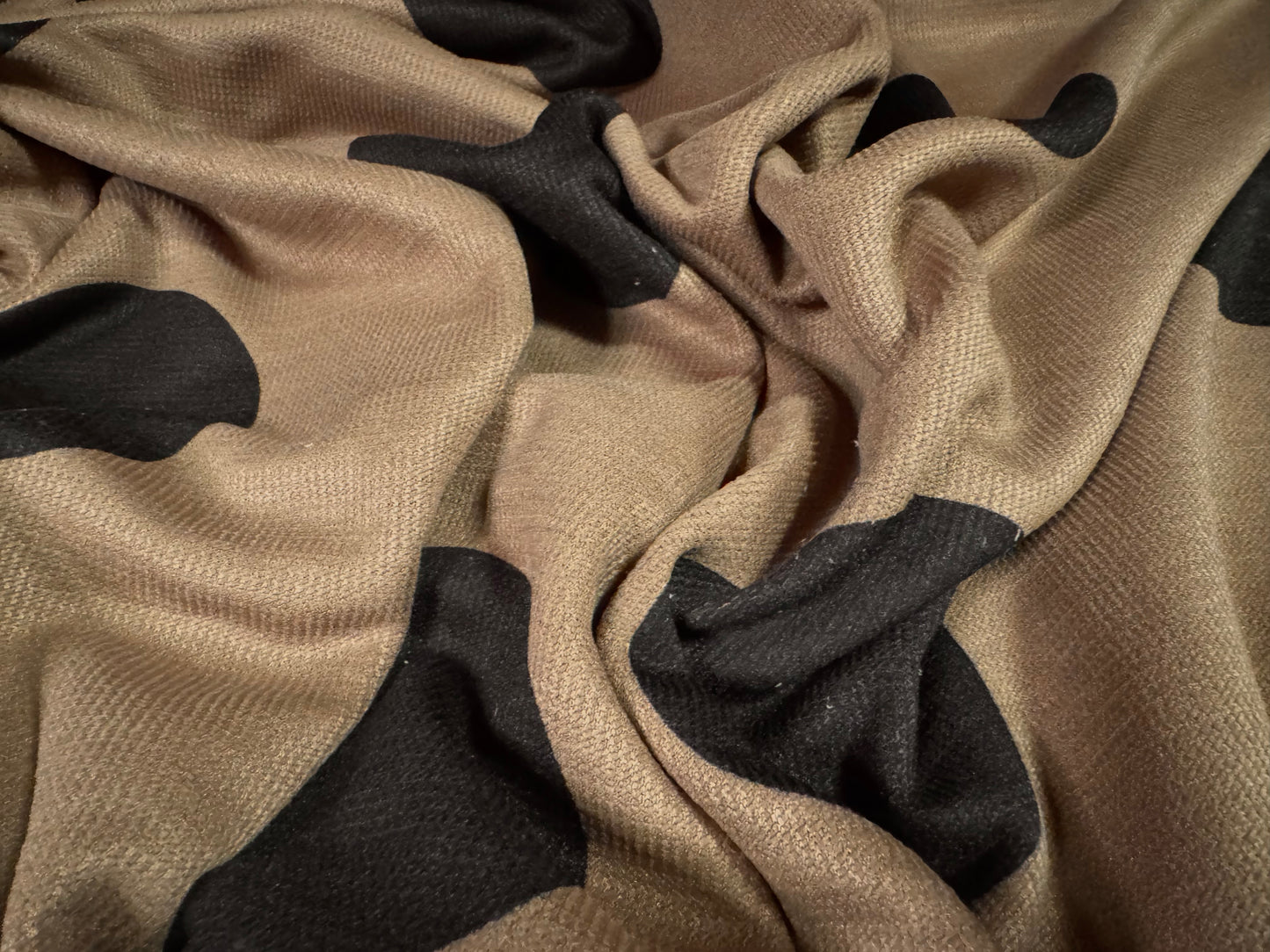 Soft furnishing upholstery fabric, per metre - jumbo polka dot print - brown