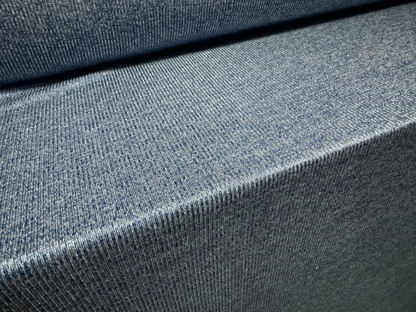 Fine ribbed spandex stretch jersey fabric, per metre - plain - denim blue melange