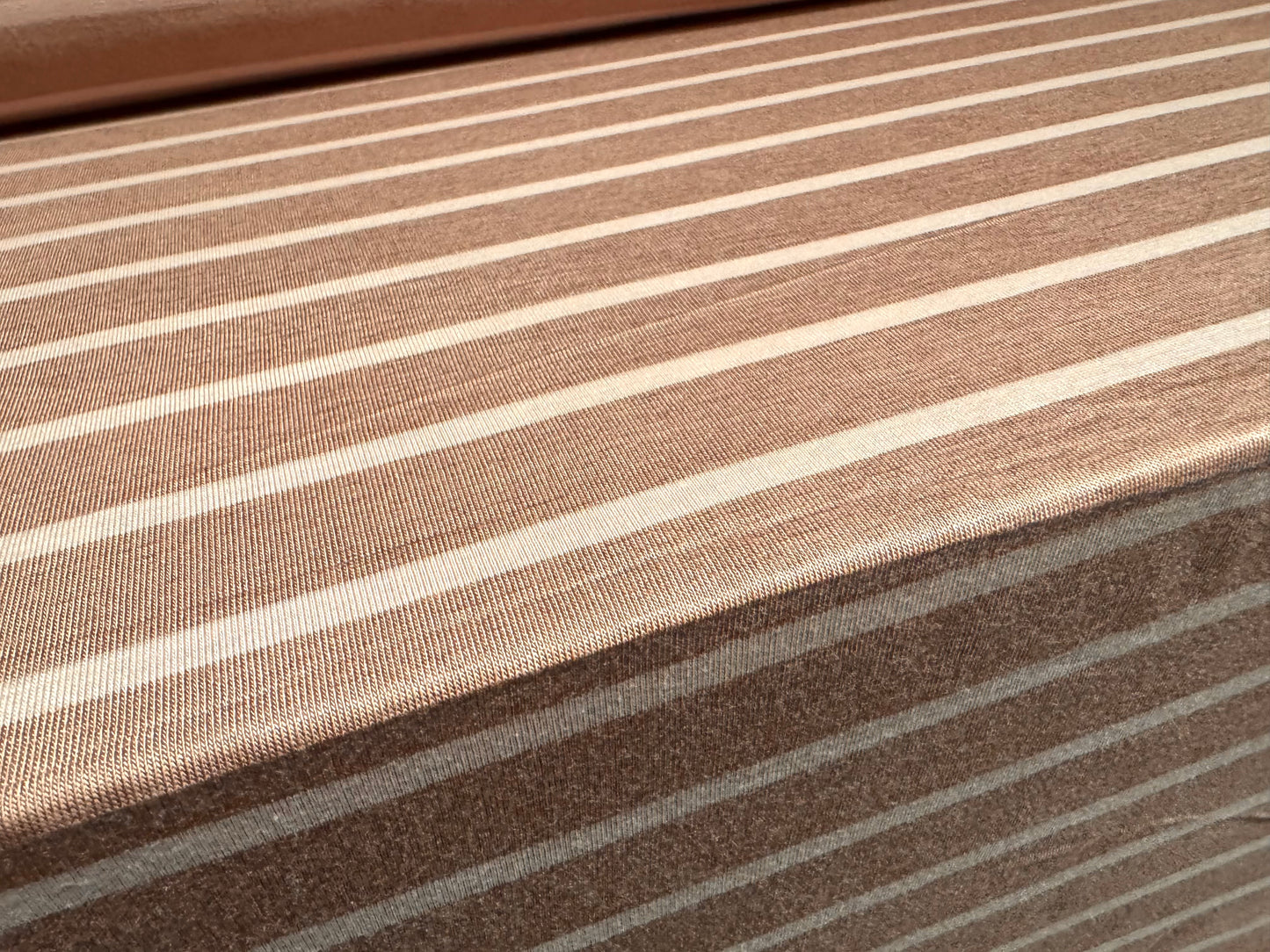 Viscose spandex stretch single jersey fabric, per metre - stripe - shades of nude