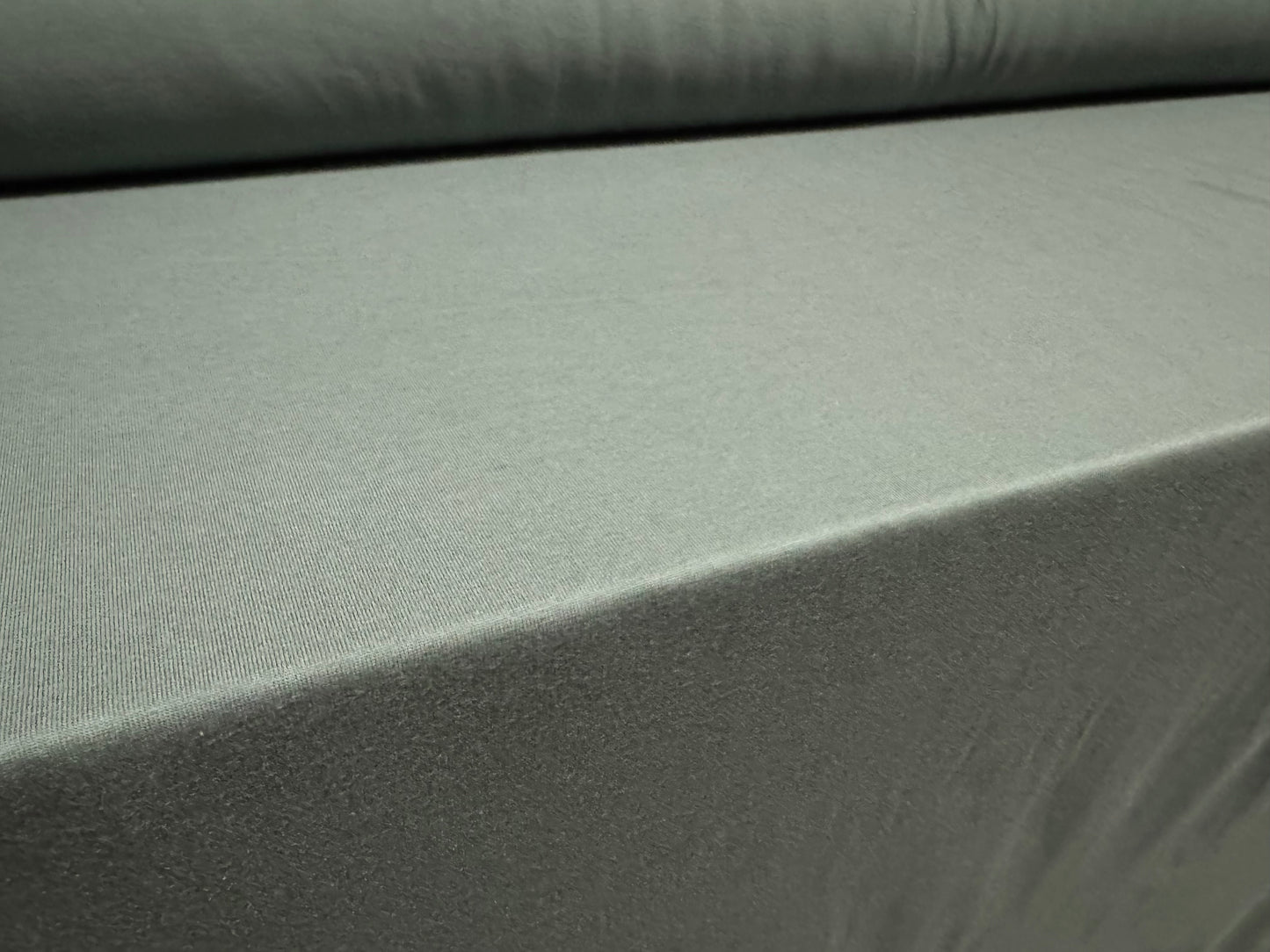 Cotton spandex stretch single jersey fabric, per metre - plain - grey green